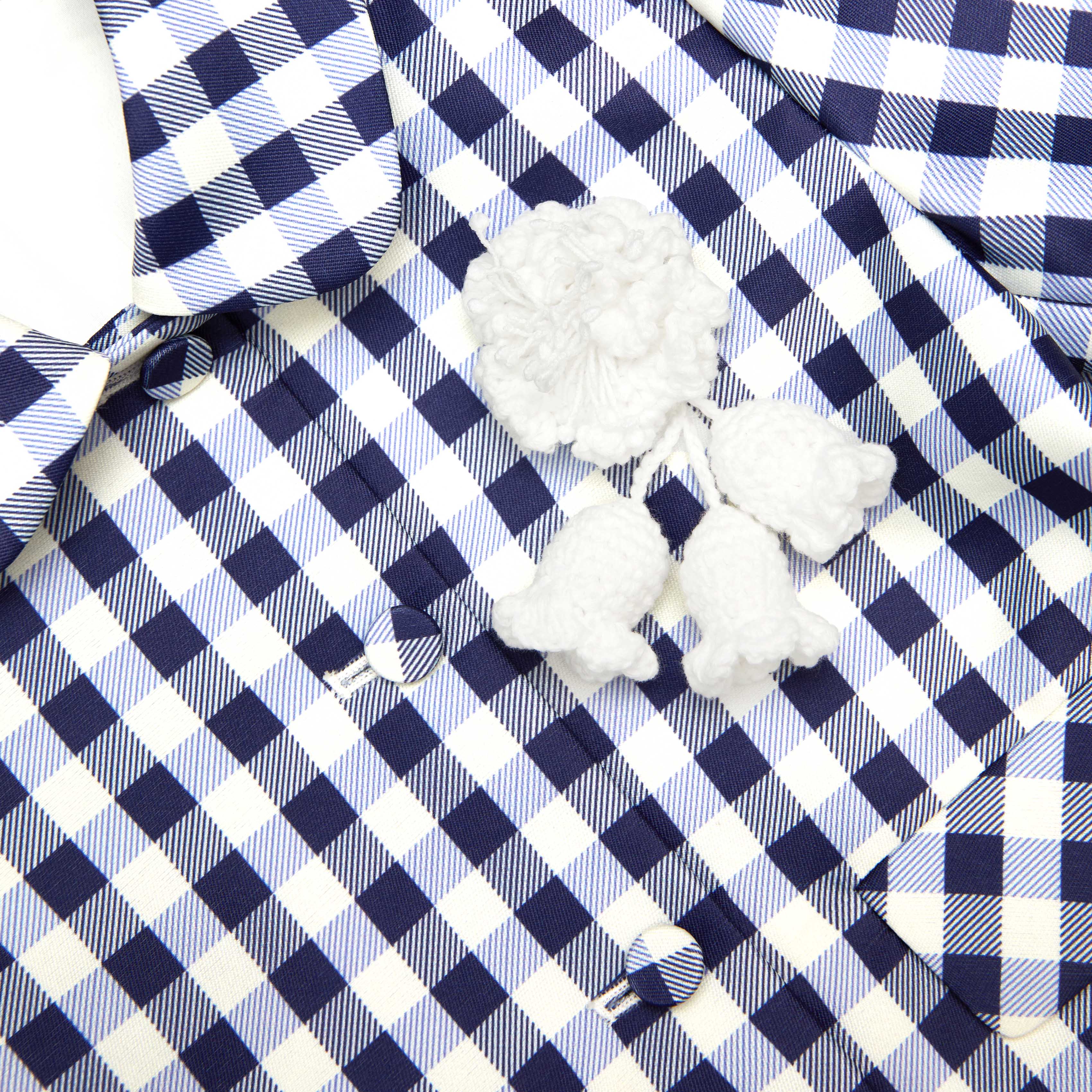 Navy Gingham Taffeta Jacket - Image 4