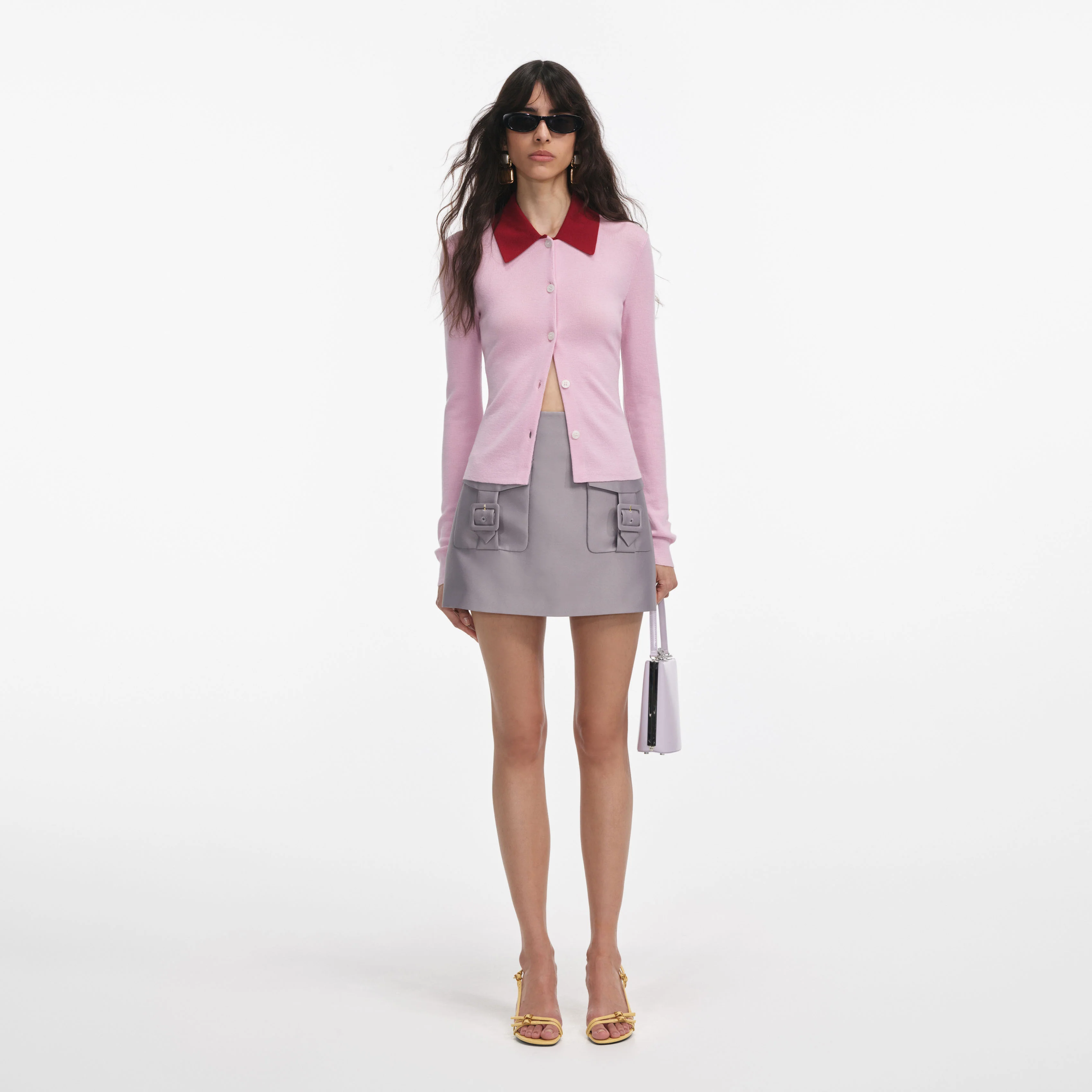 Pink Merino Wool Cardigan