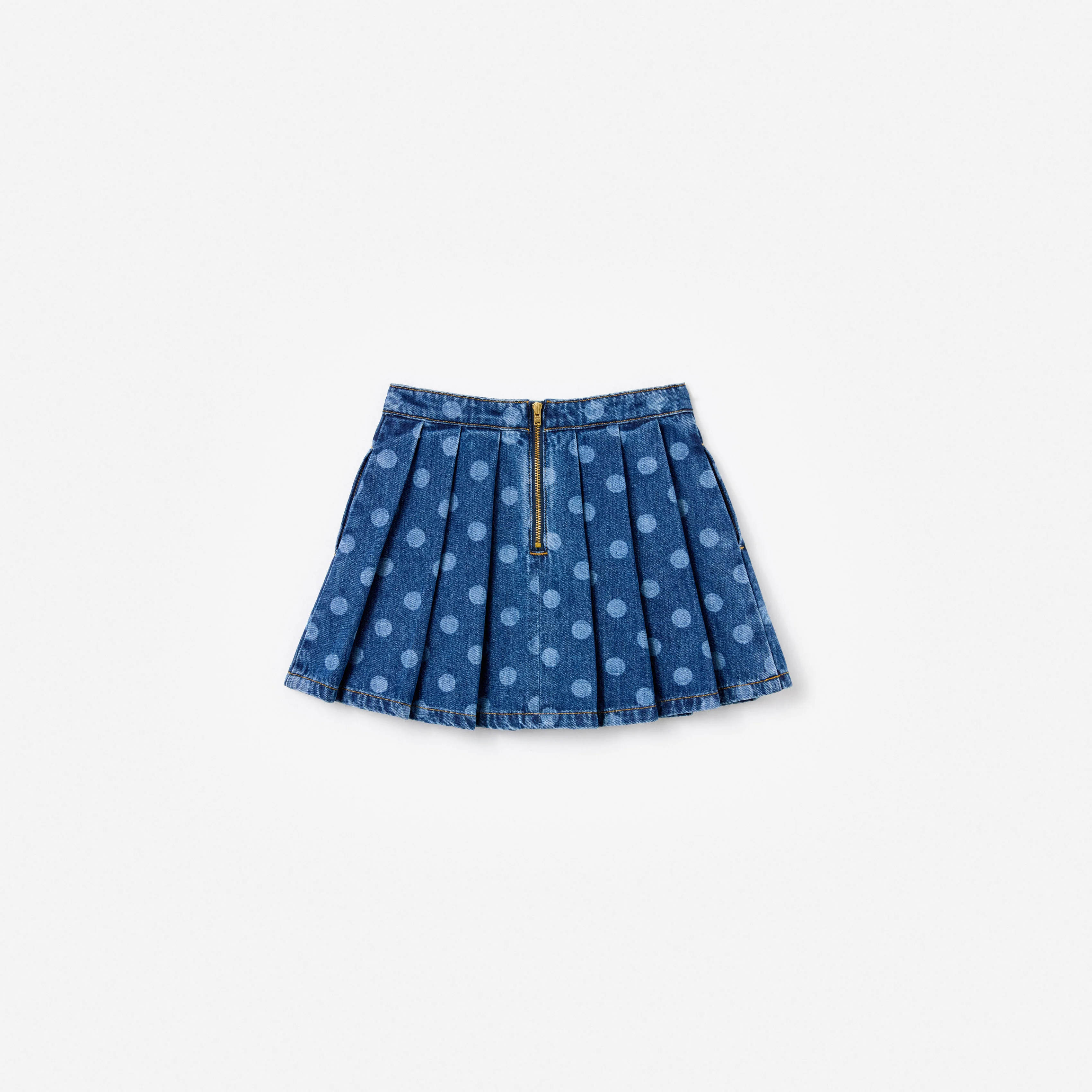 Polka Dot Denim Skirt - Image 2