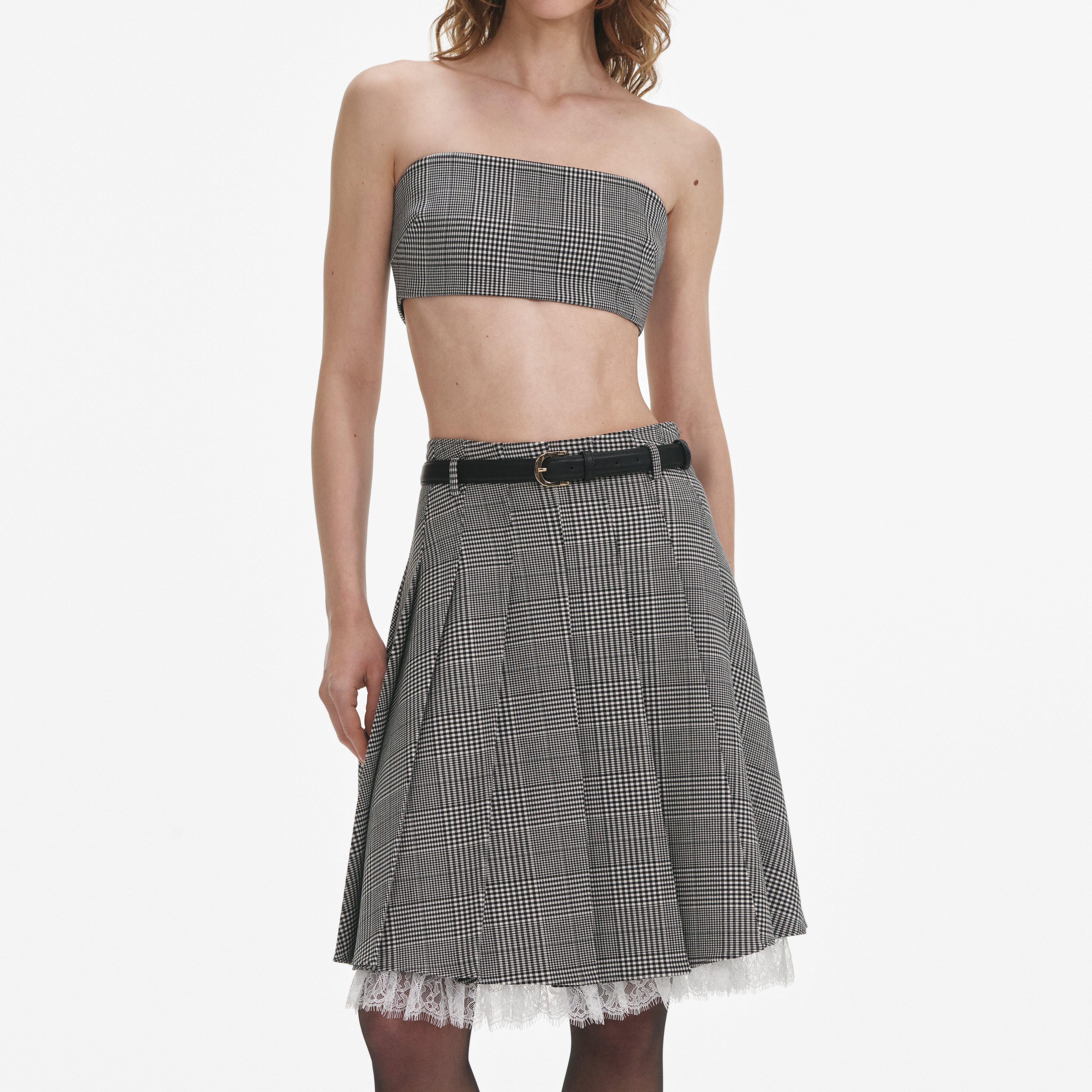 Prince Of Wales Check Pleated Midi Skirt - Image 4