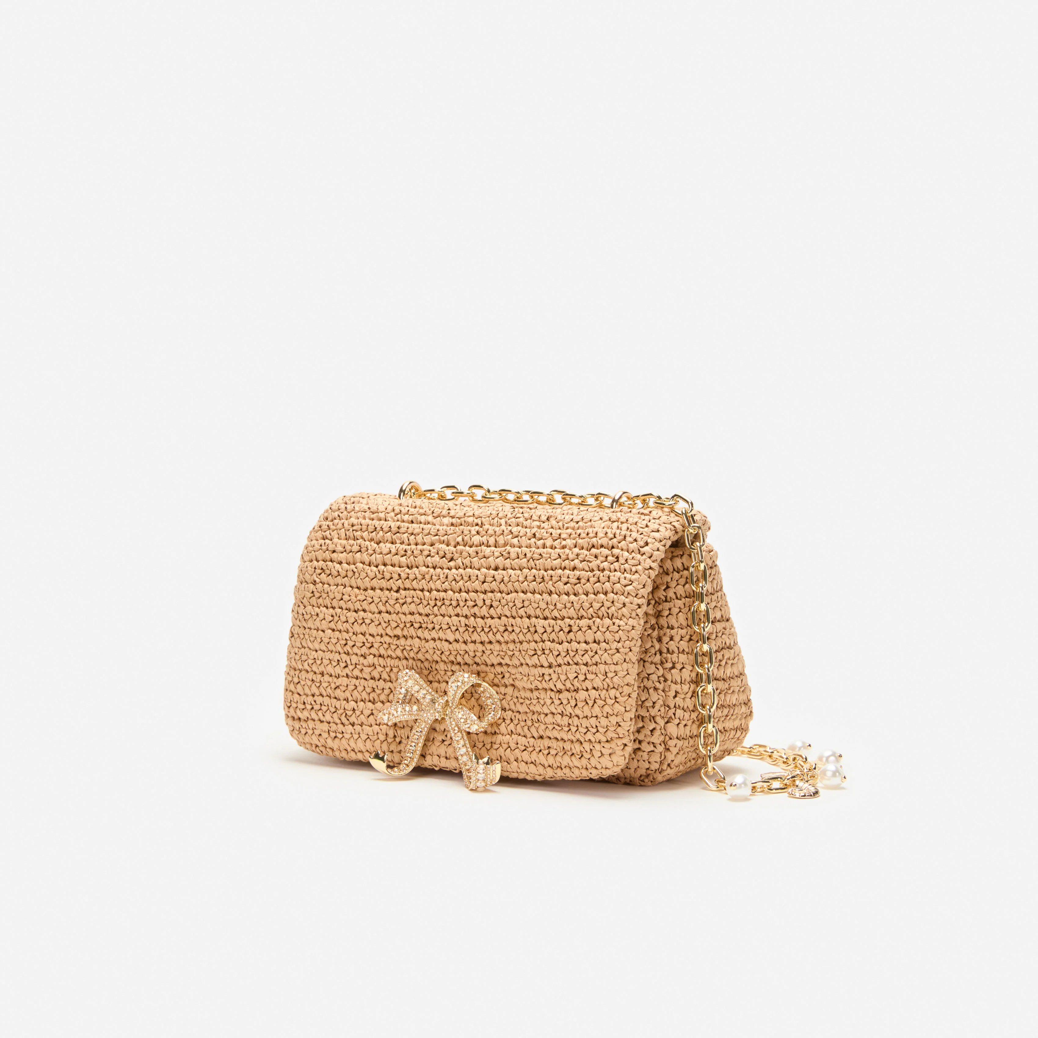 Raffia Bow Charm Shoulder Bag - Image 2