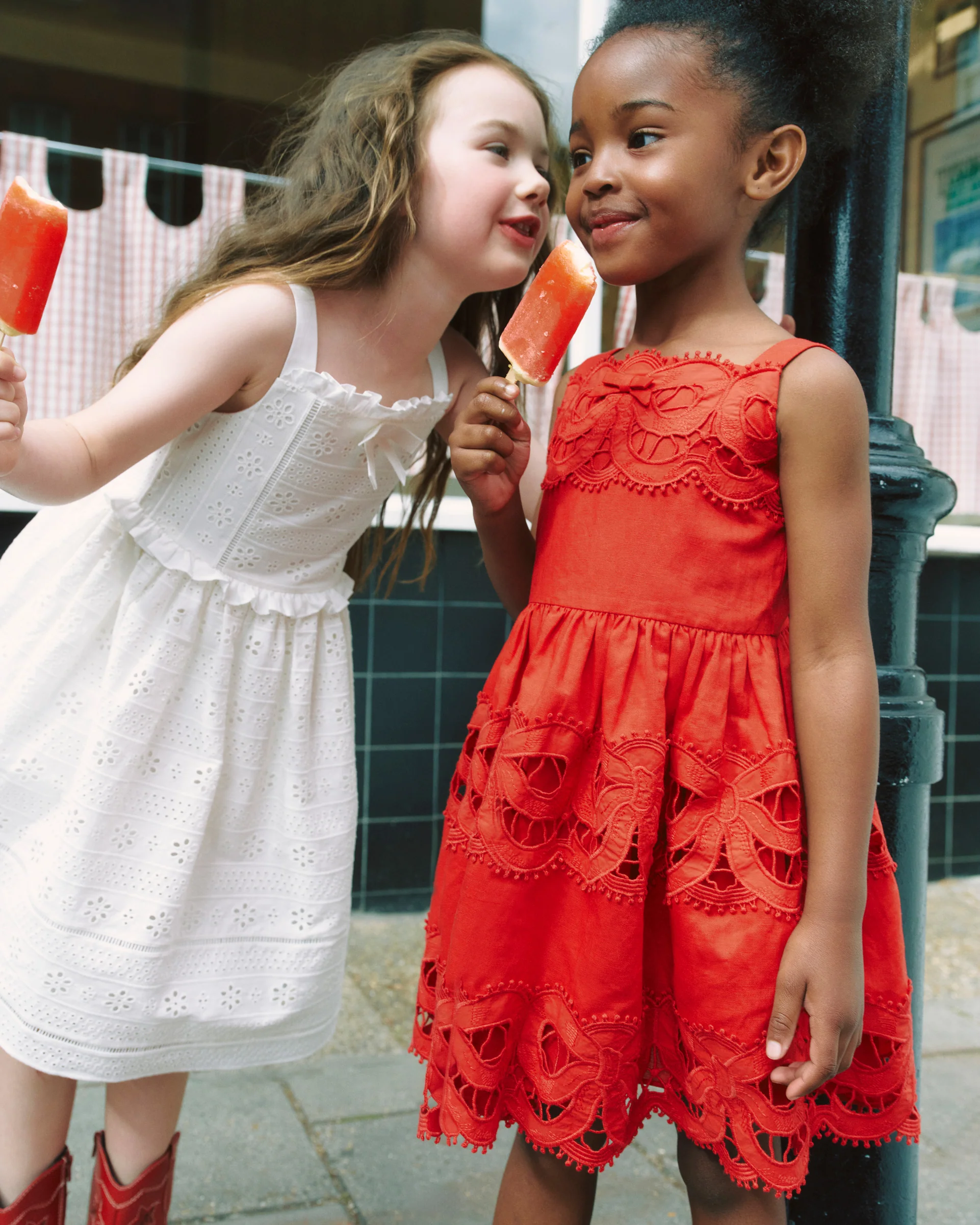 Red Linen Bow Dress - Image 3