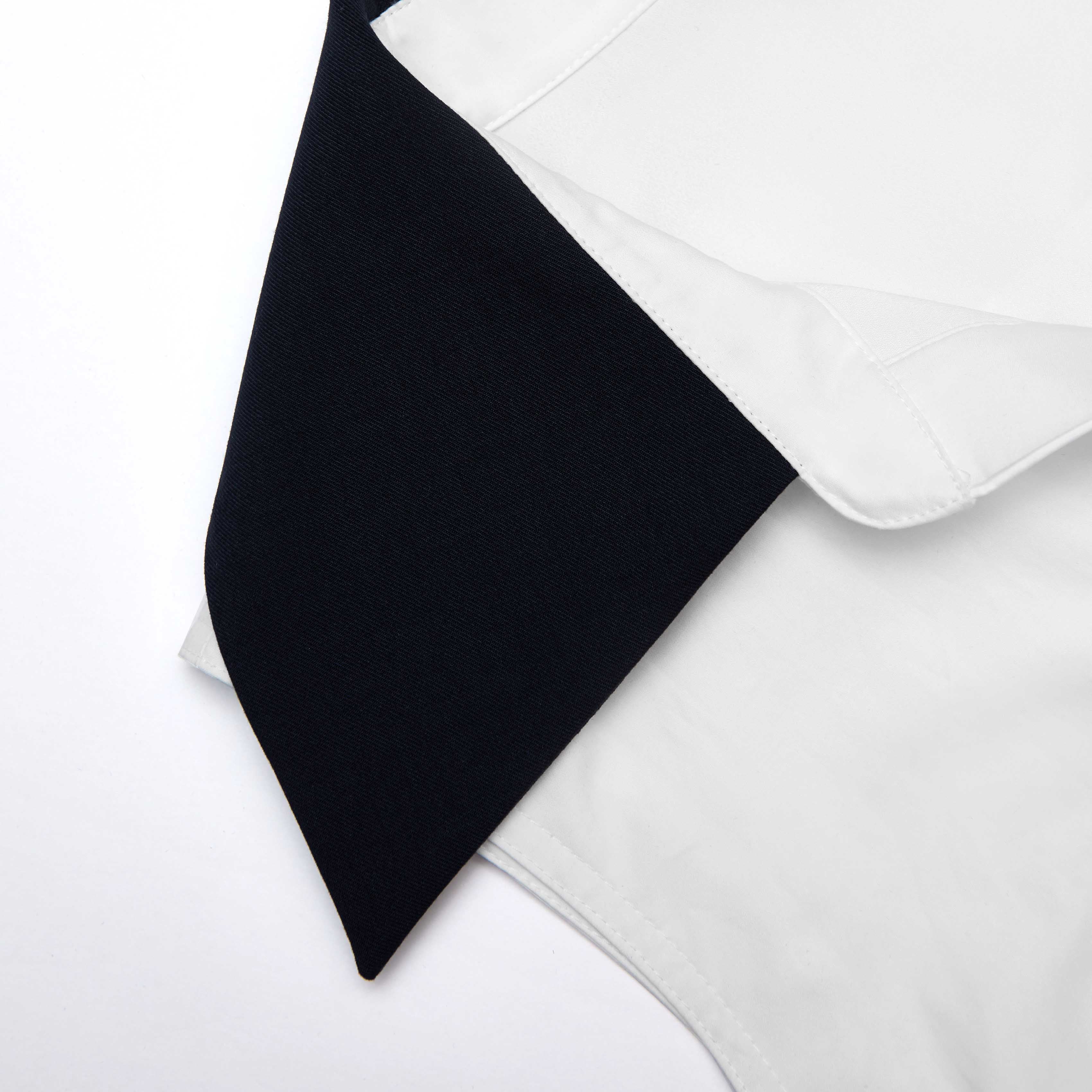White Contrast Collar Broderie Midi Dress - Image 5