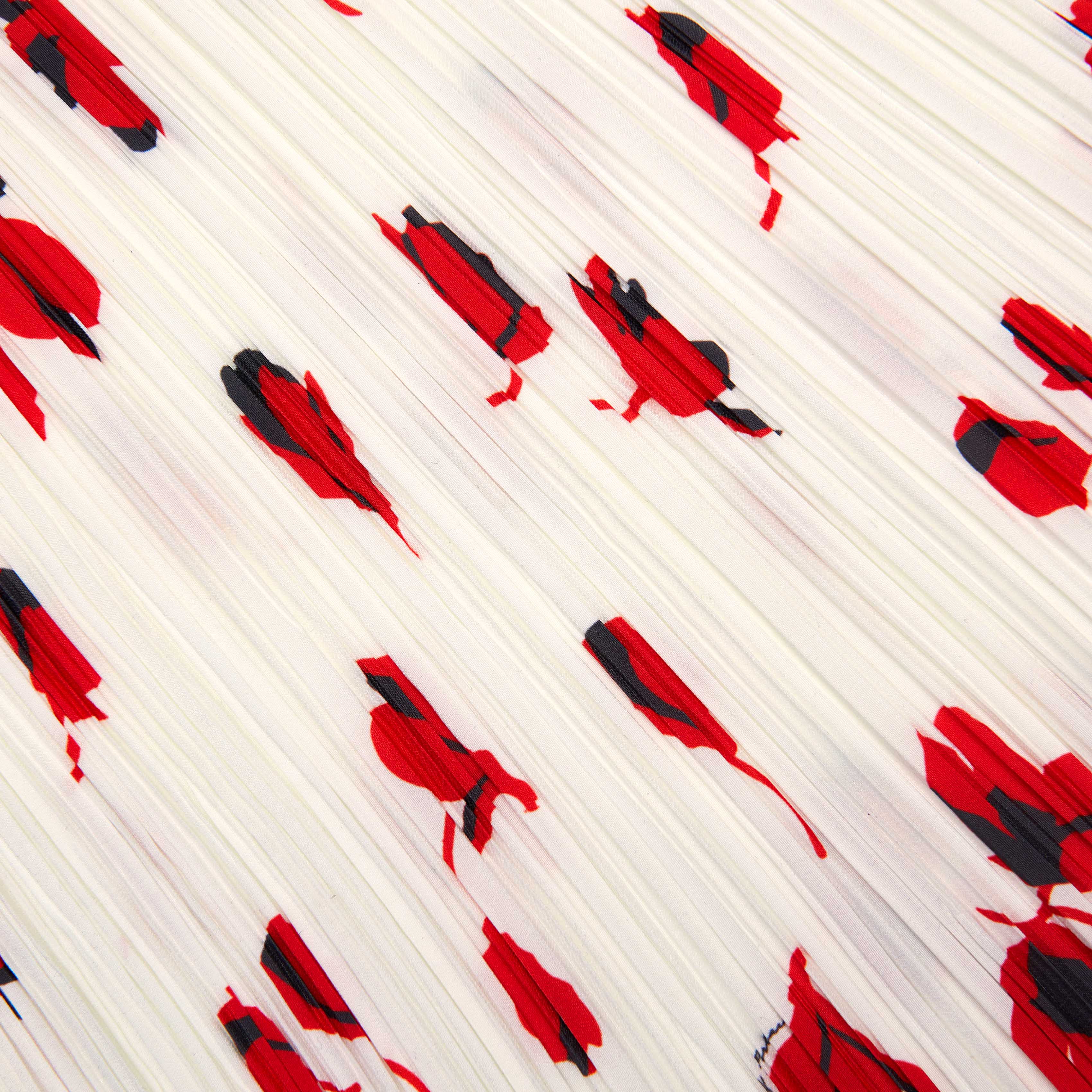 White Floral Plisse  Midi Skirt - Image 5