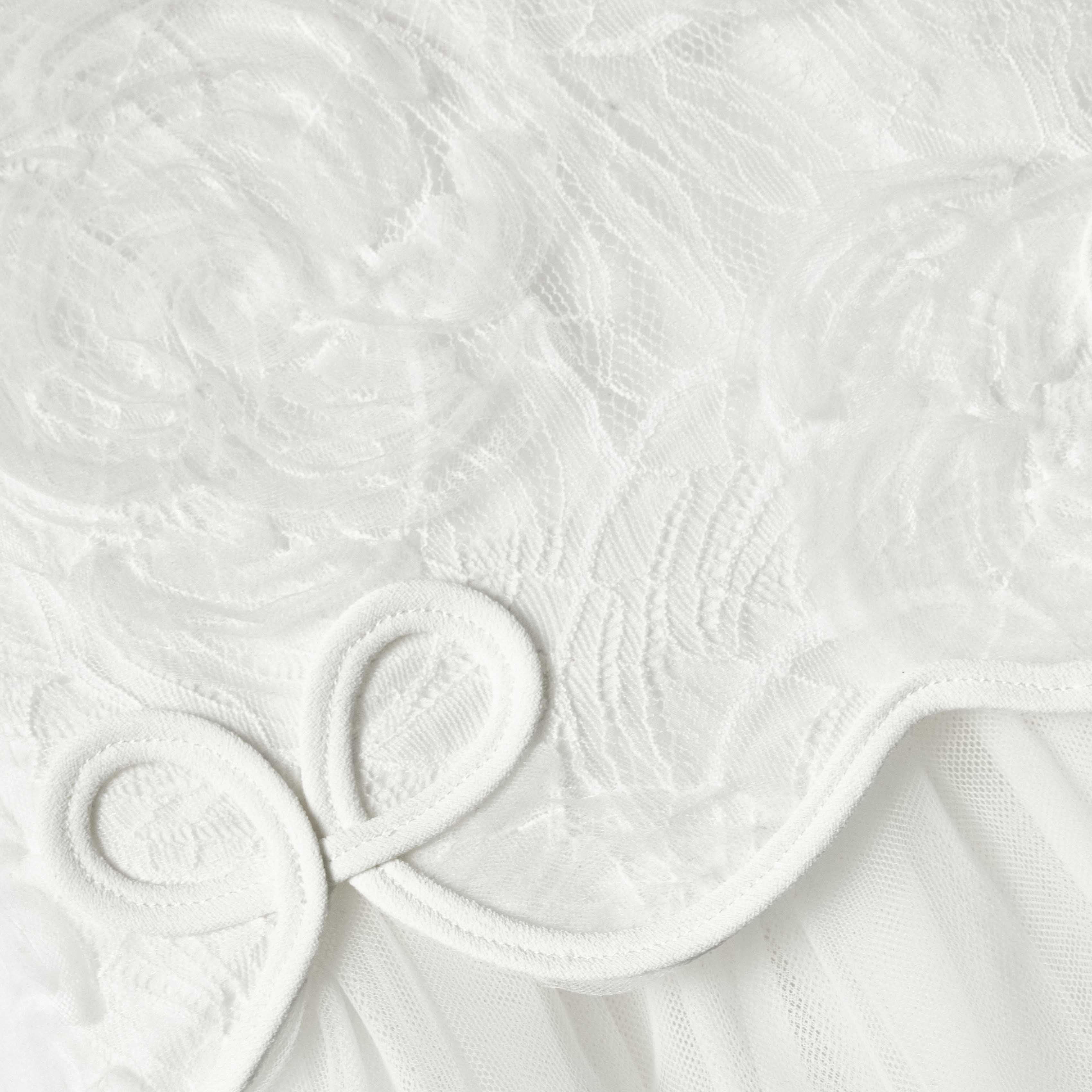 White Lace Bow Detail Dress - Image 4