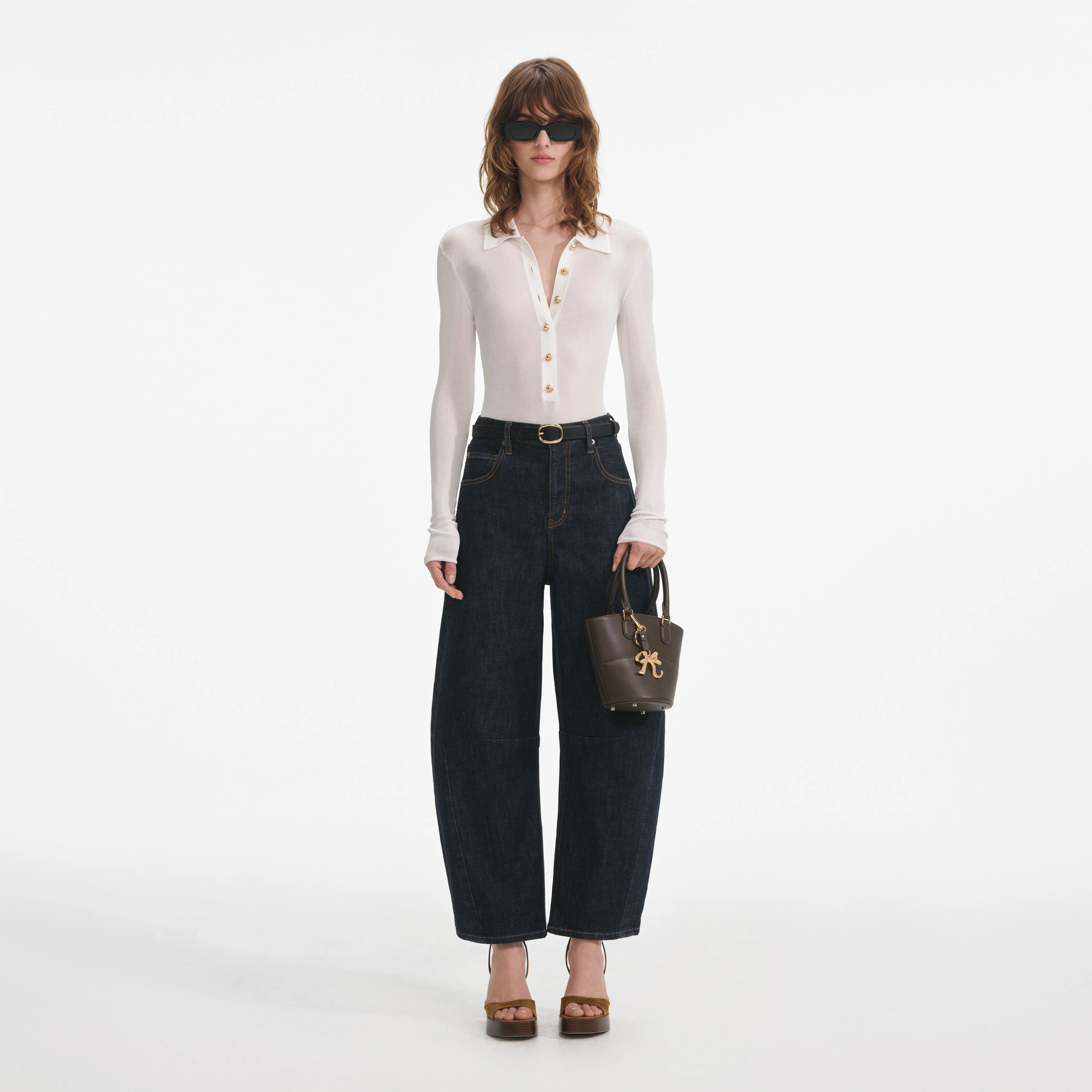 White Viscose Knit Bodysuit