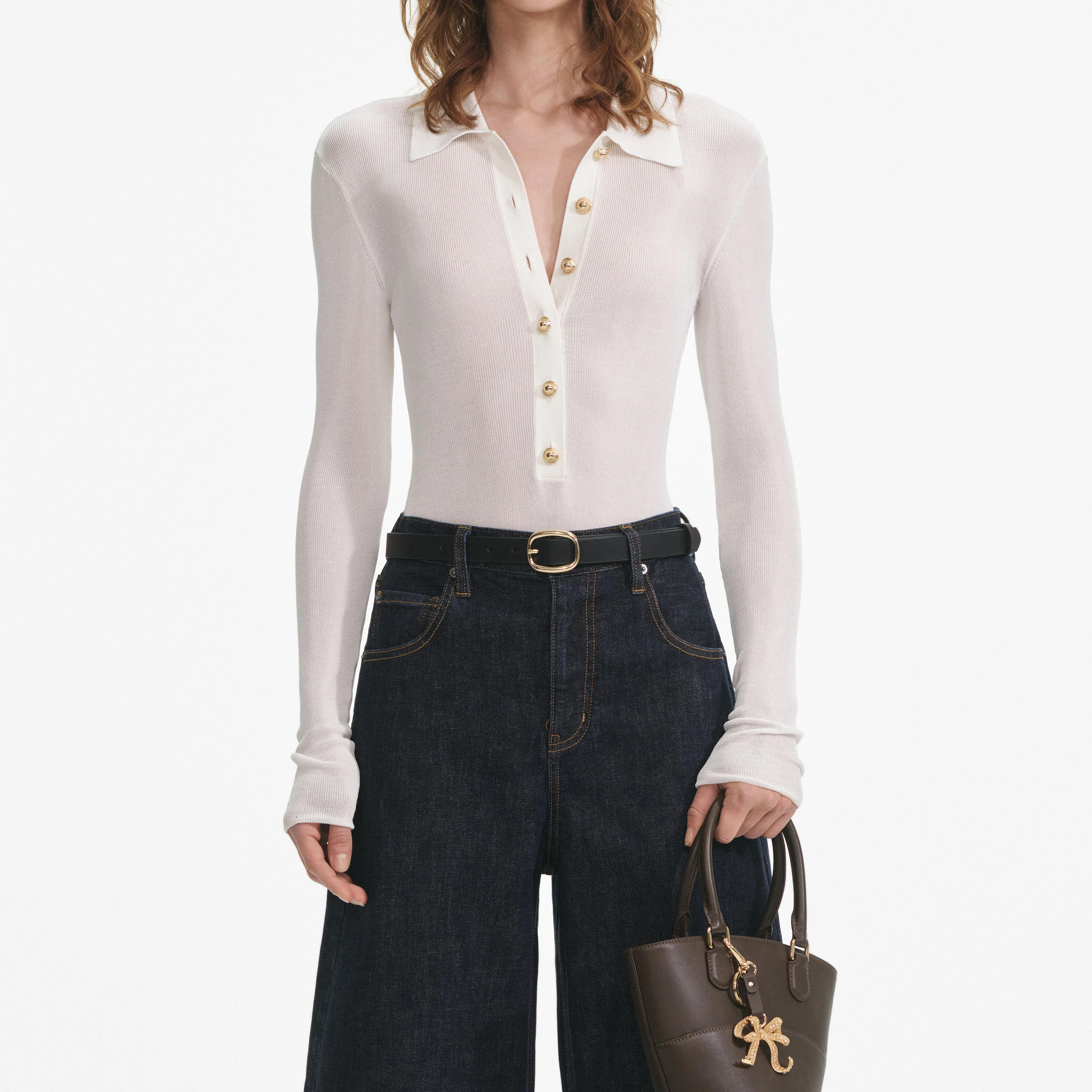 White Viscose Knit Bodysuit - Image 4