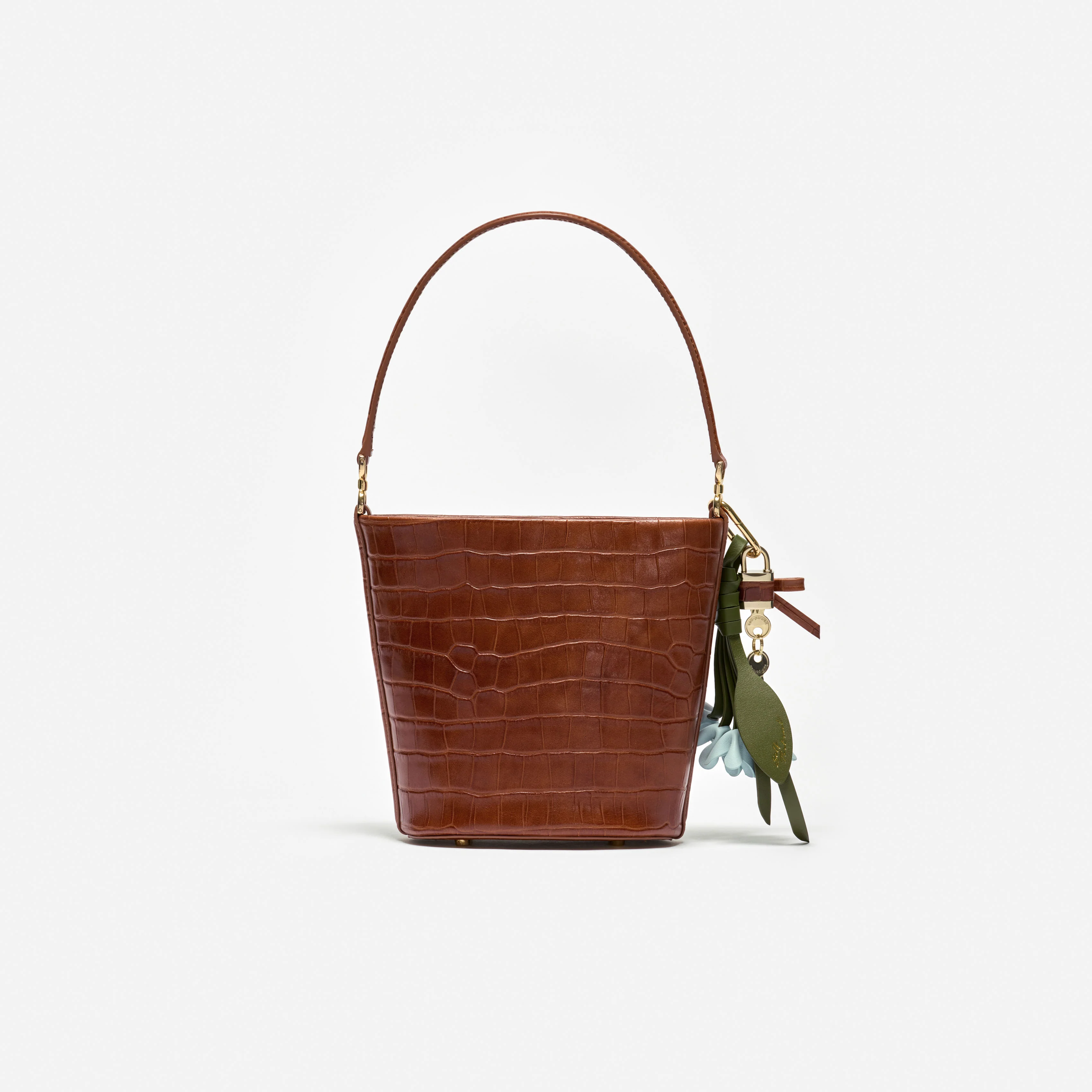 Brown Leather Bucket Bag - Image 3