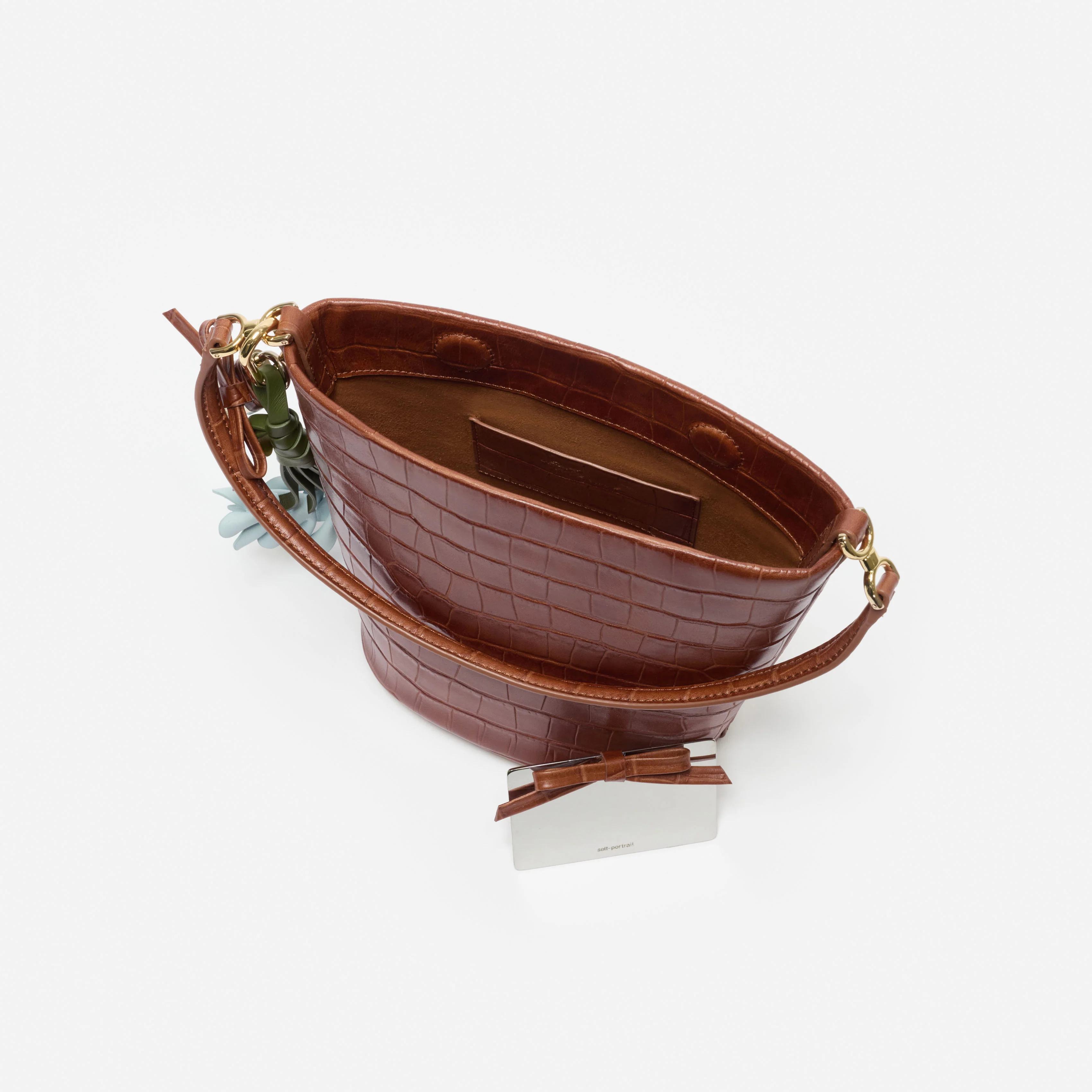 Brown Leather Bucket Bag - Image 4
