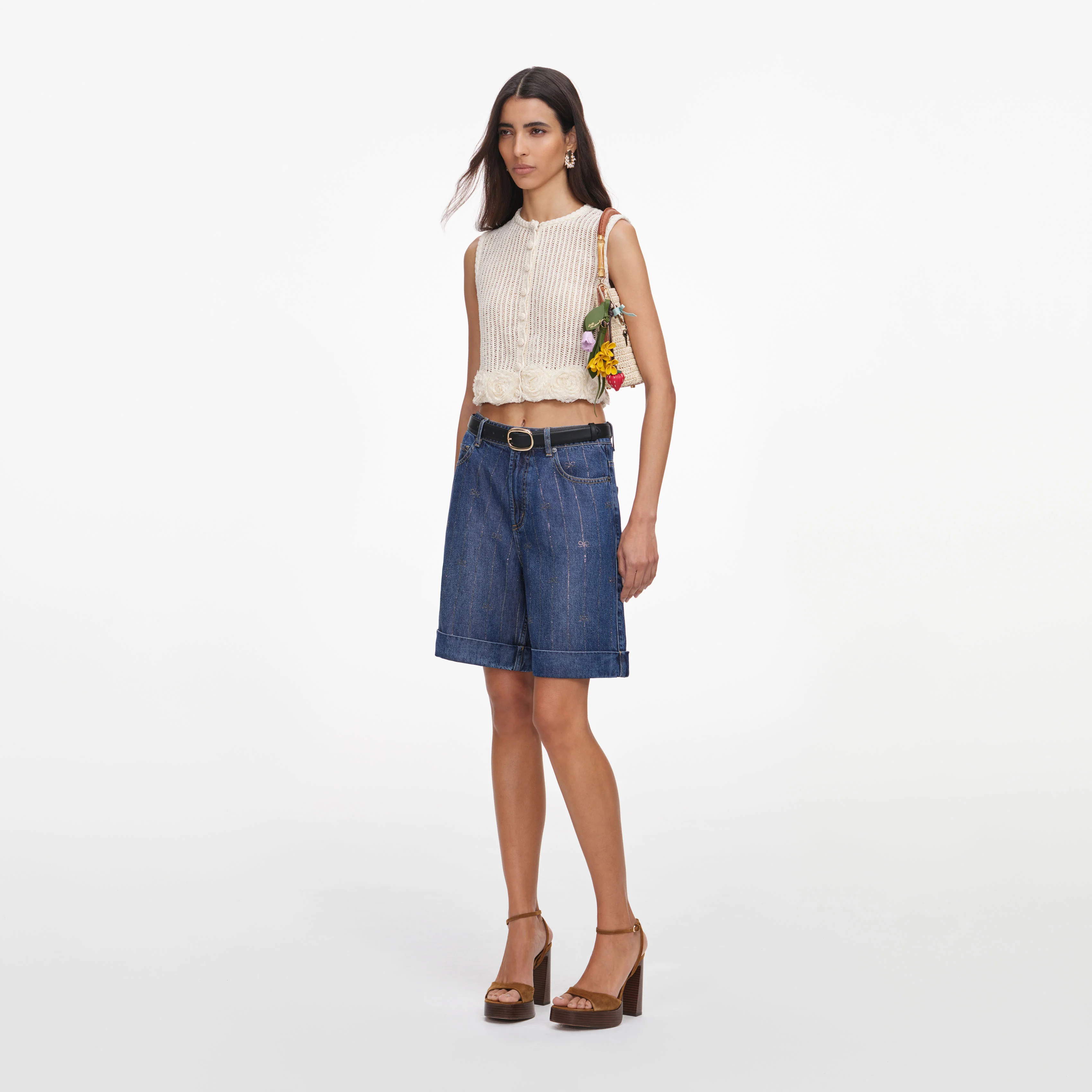 Cream Crochet Flower Knit Top - Image 2