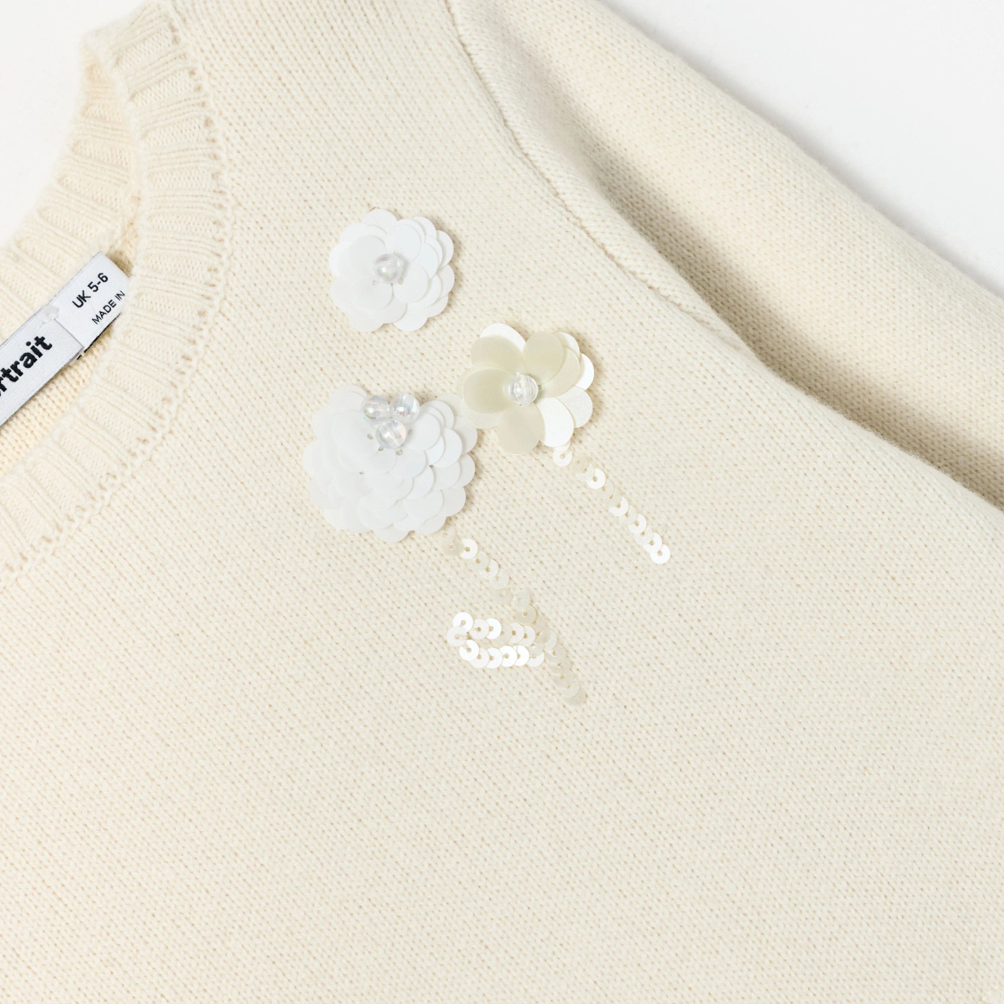 Cream Tulle Knit Dress - Image 3
