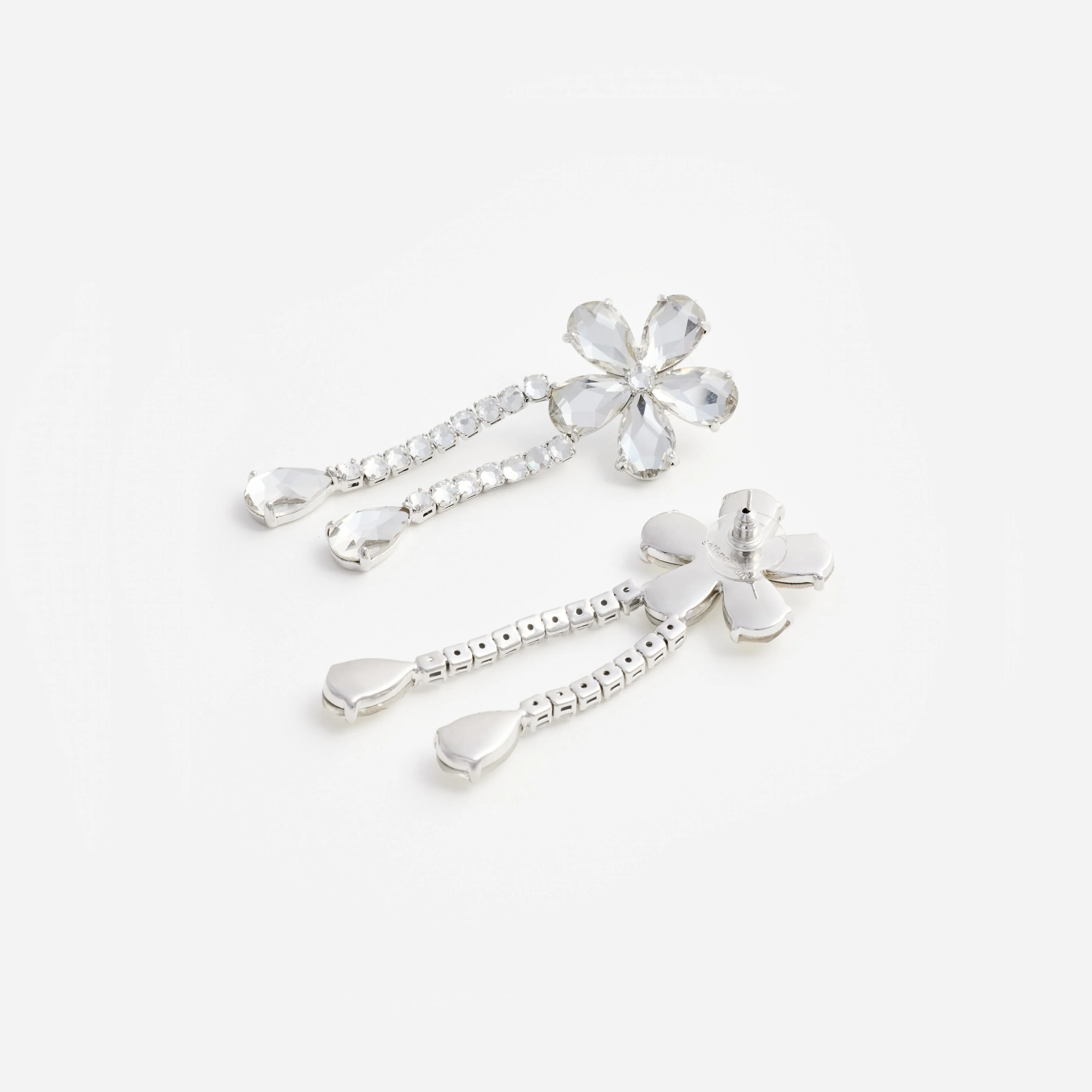 Crystal Flower Droplet Earrings - Image 3