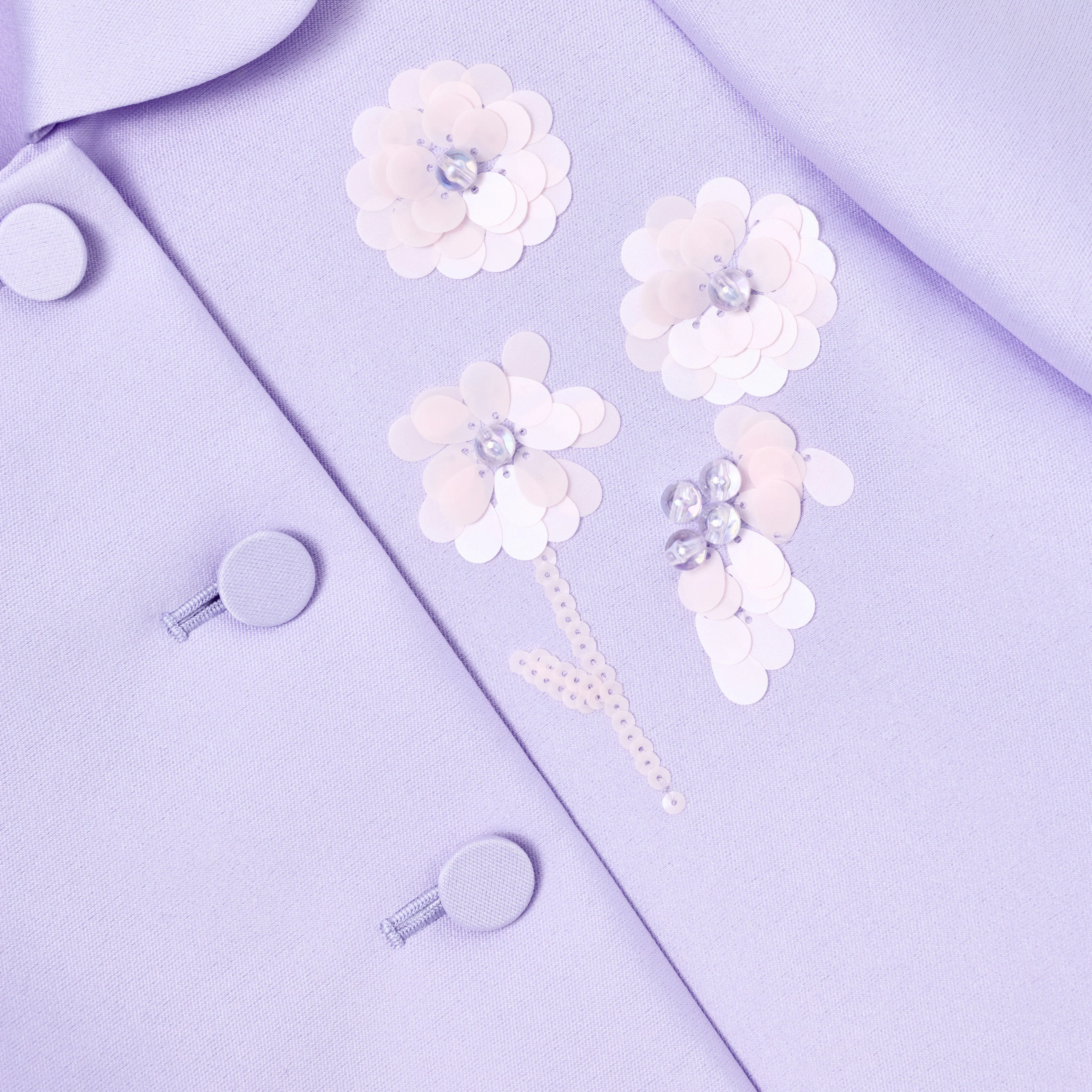 Lilac Taffeta Sequin Embellished Jacket - Image 4