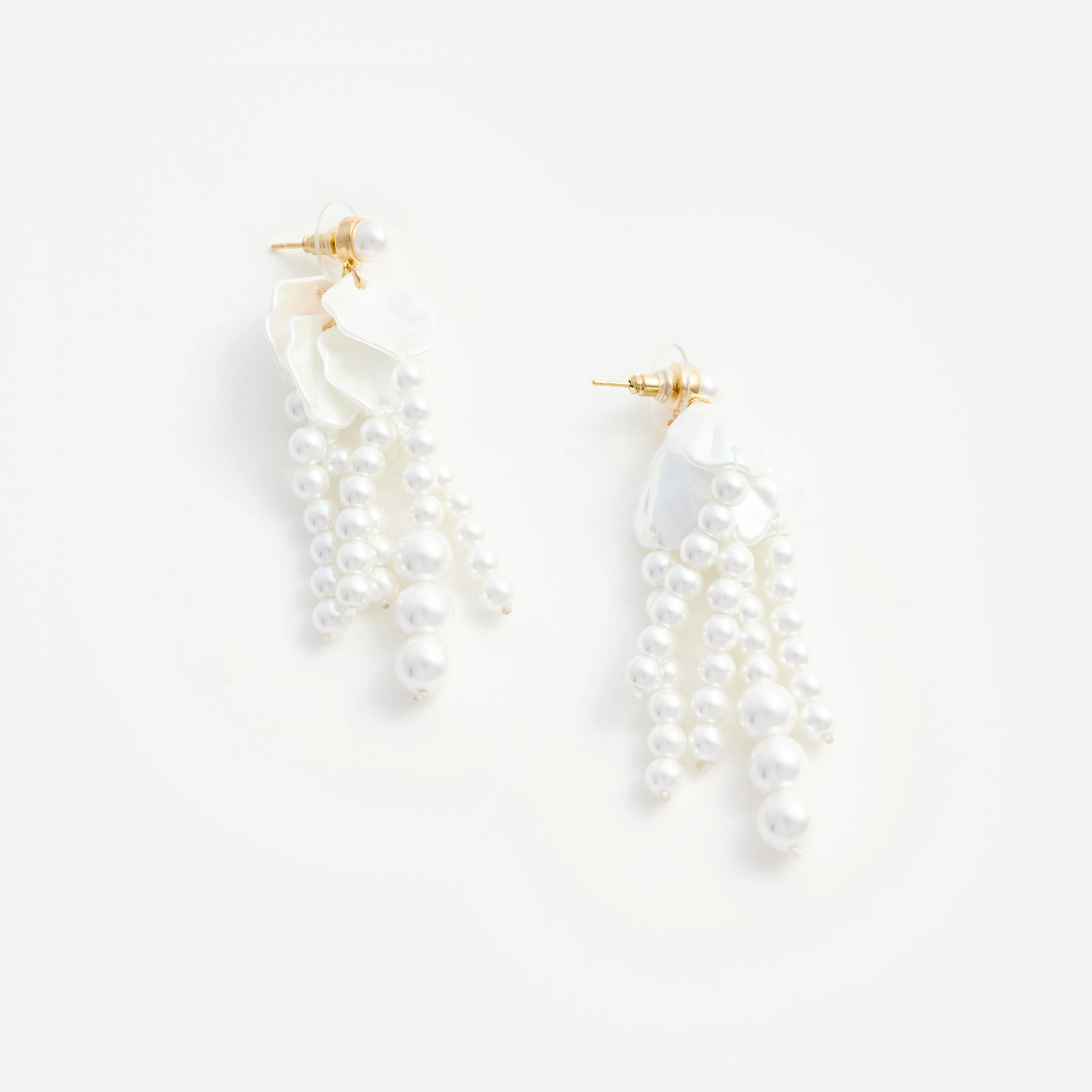 Pearl Petal Dangle Earrings - Image 3
