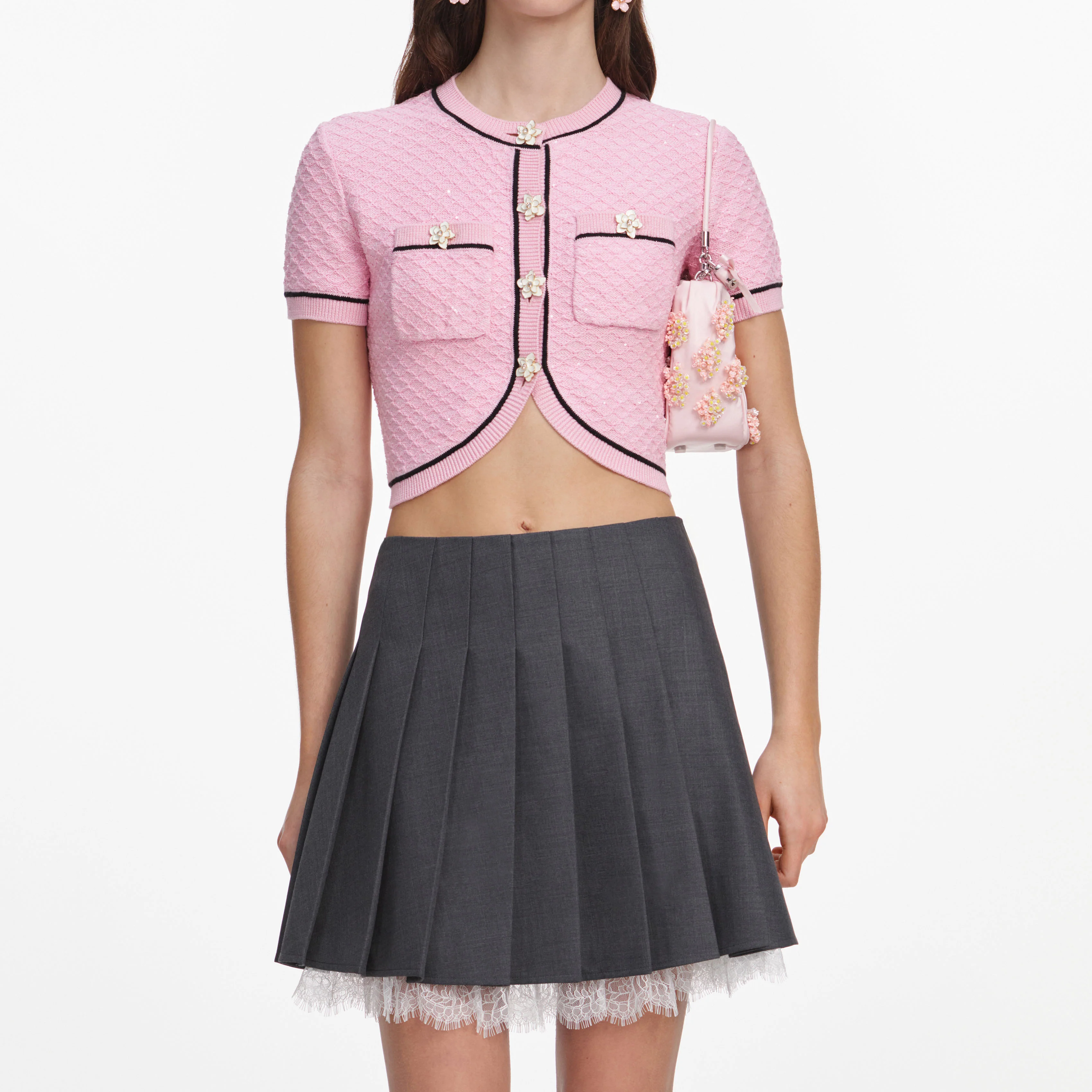 Pink Flower Knit Top - Image 4