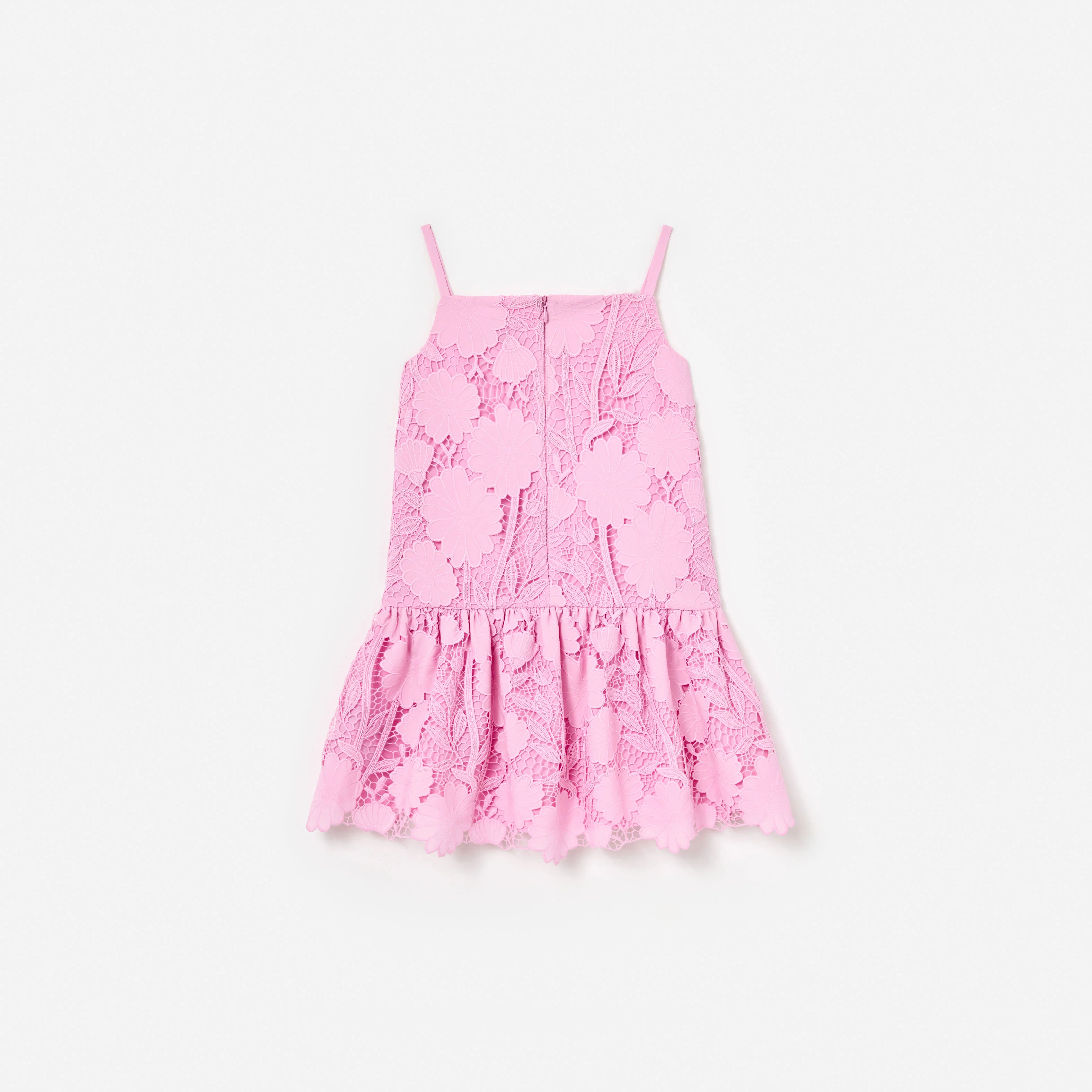 Pink Sleeveless Flower Lace Dress - Image 2