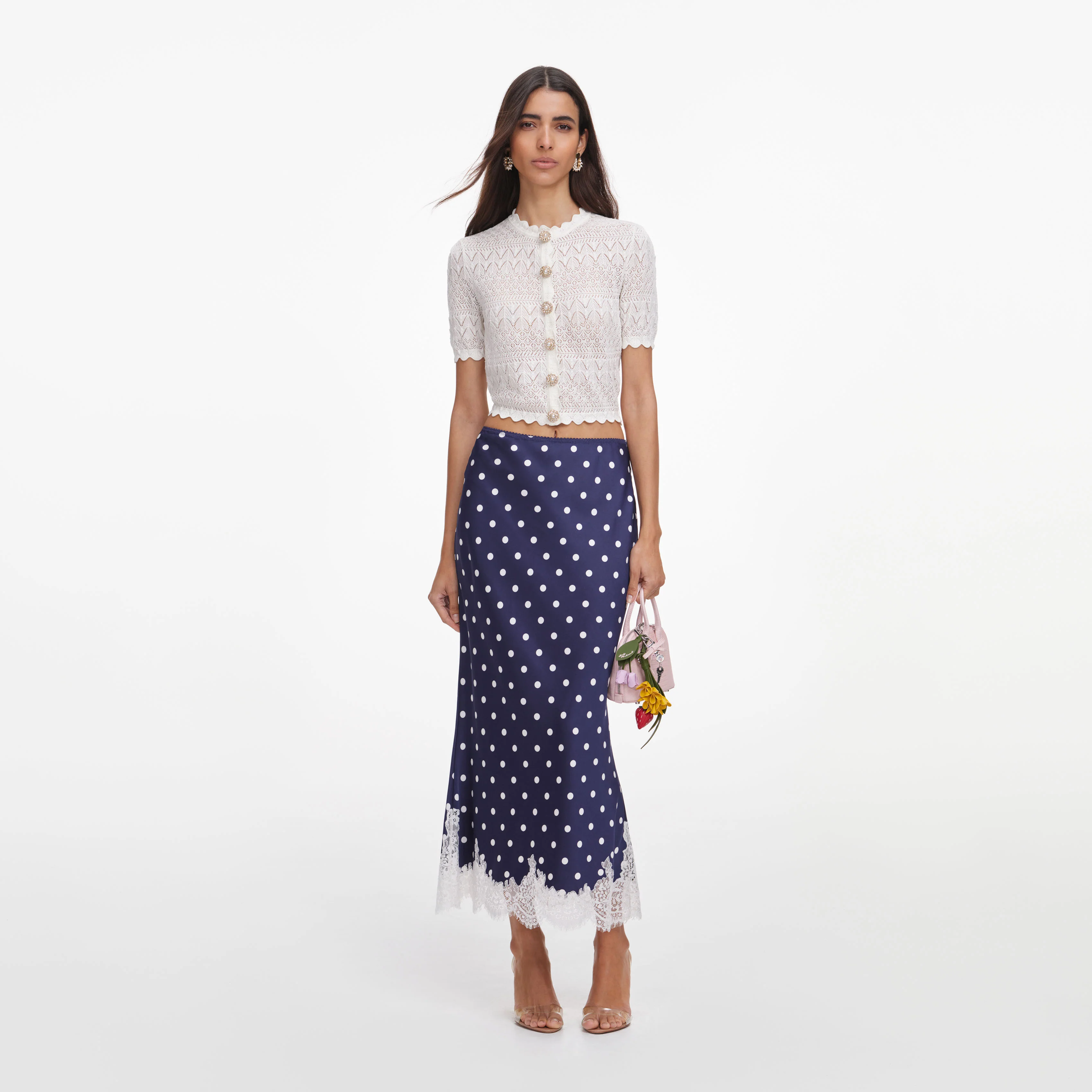 White Pointelle Knit Top