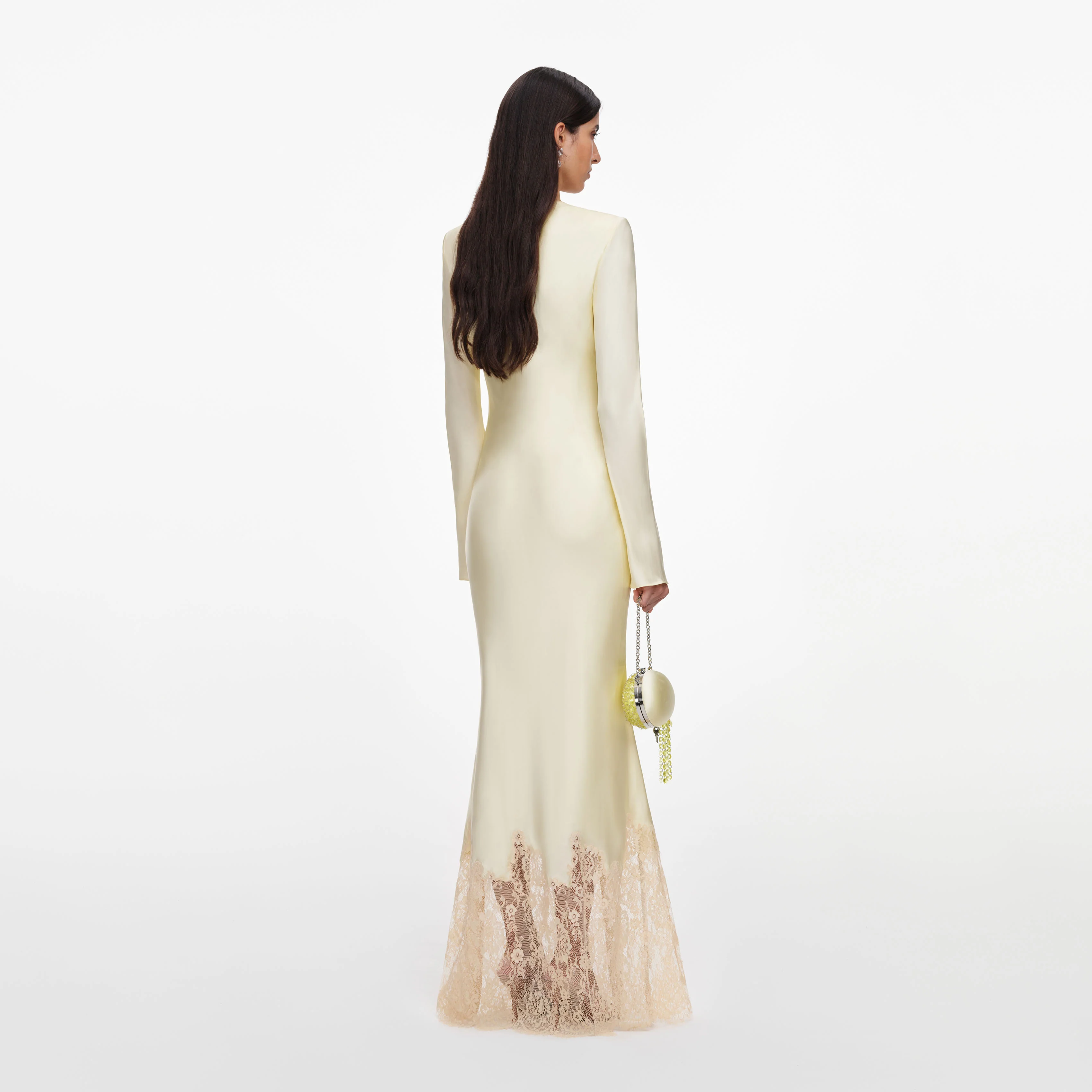Yellow Viscose Lace Maxi Dress - Image 3