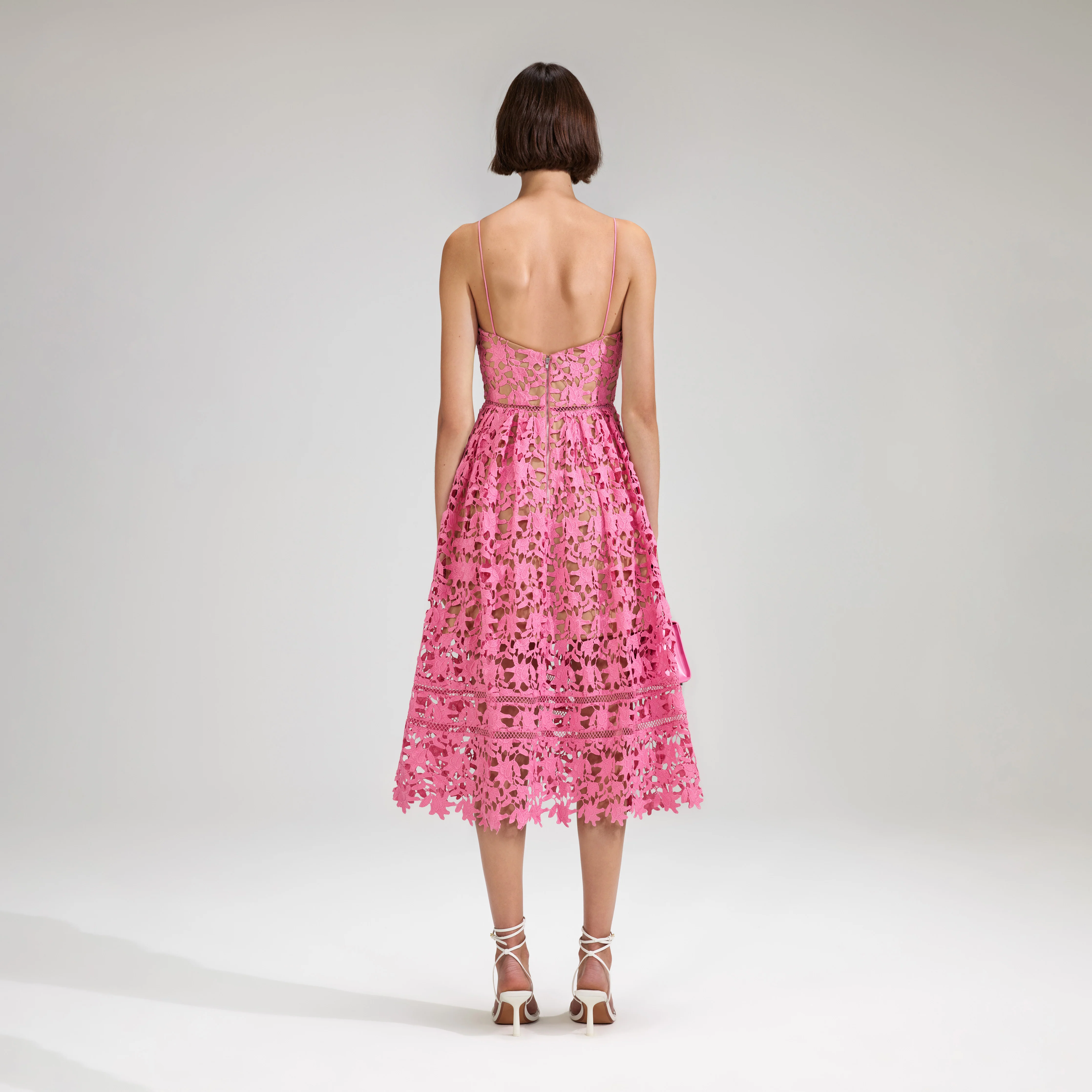 Pink Azaelea Lace Midi Dress - Image 3