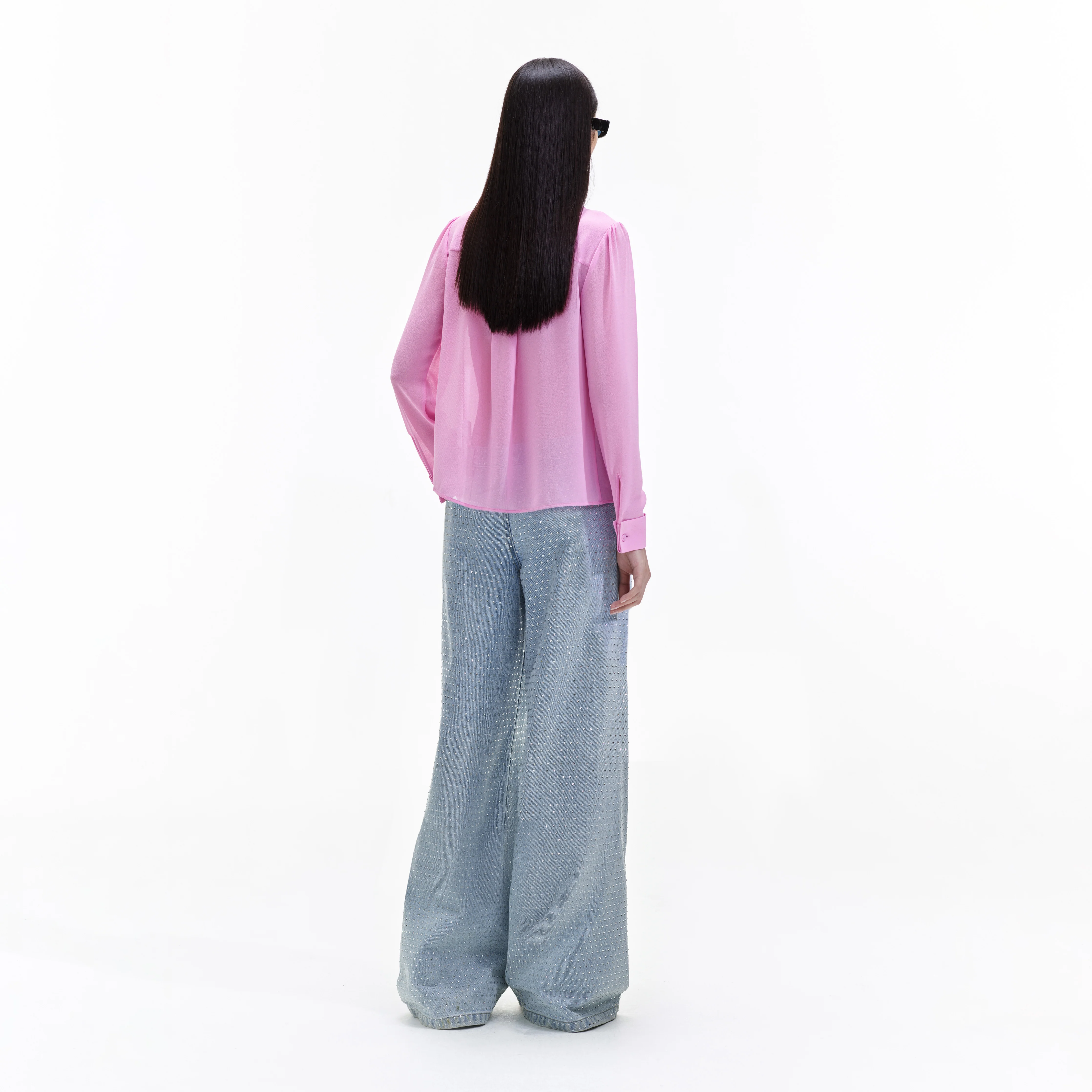 Pink Chiffon Blouse - Image 3
