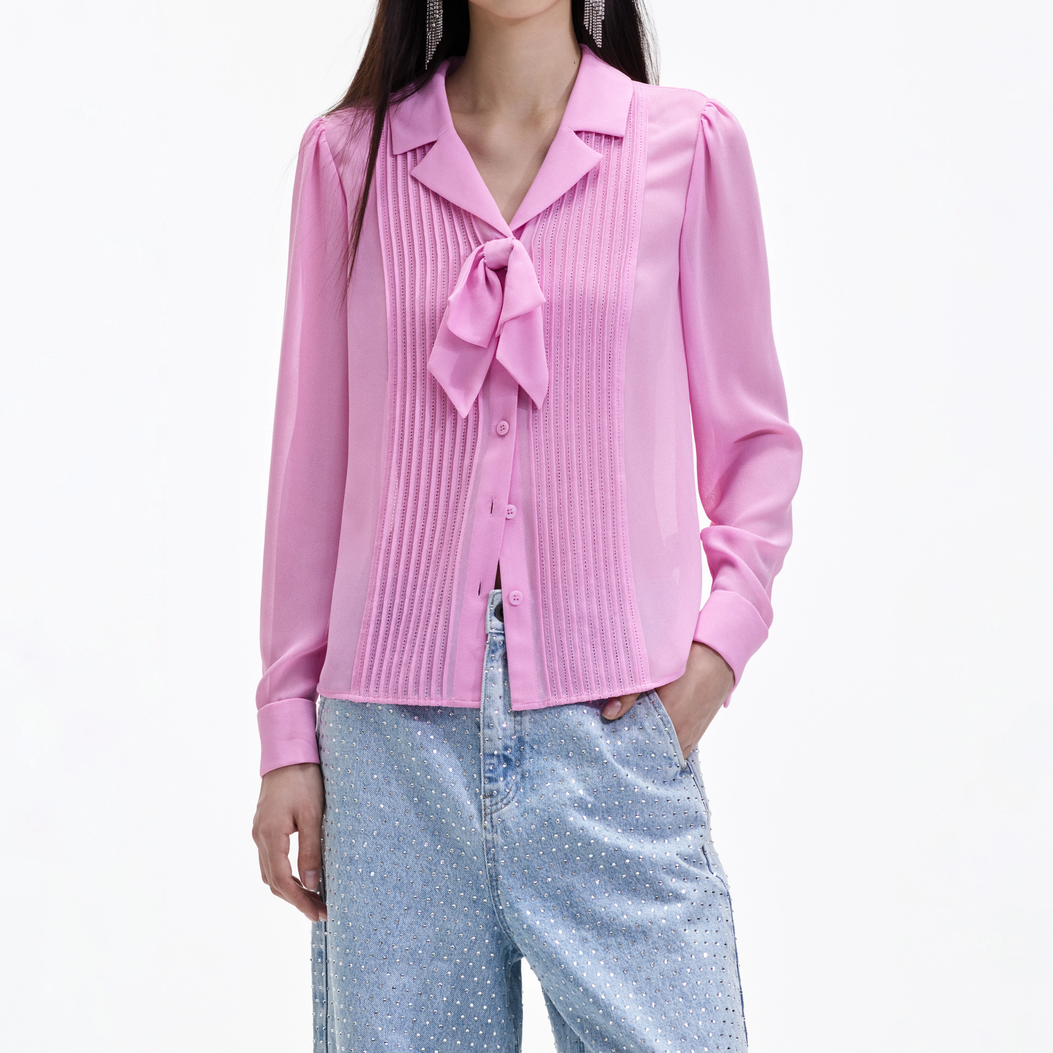 Pink Chiffon Blouse - Image 4