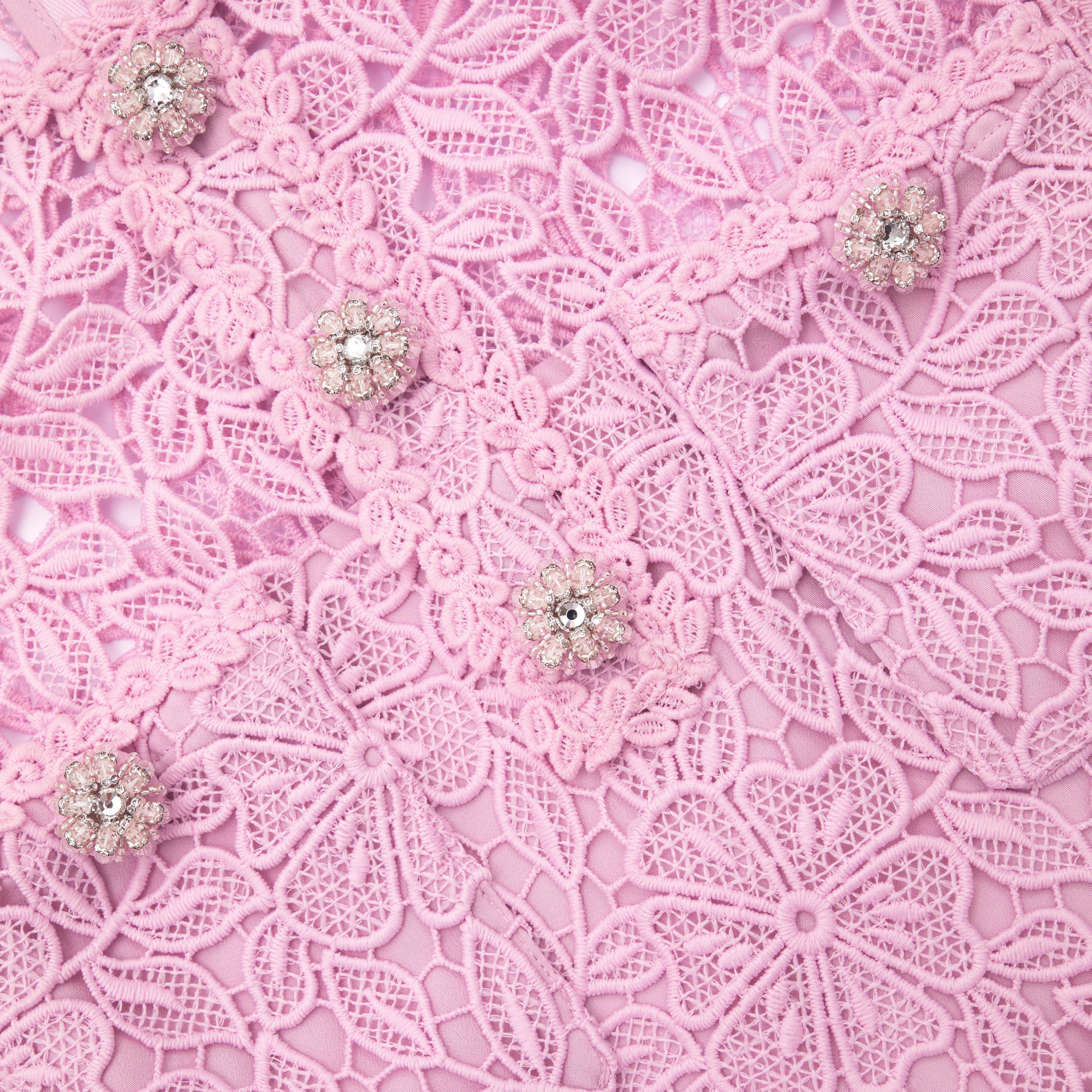 Pink Lace Mini Dress - Image 5