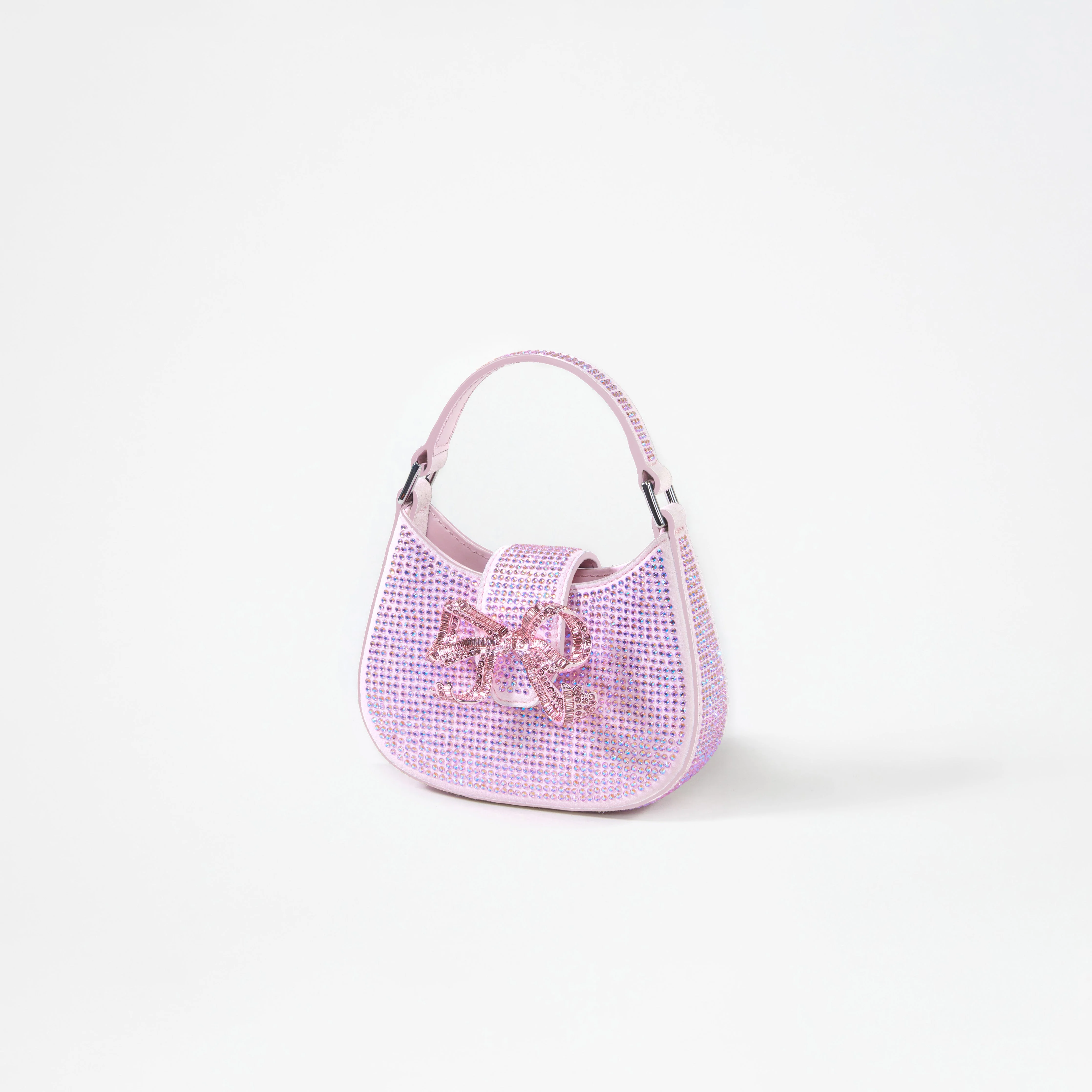 Pink Rhinestone Crescent Bow Micro Bag - Image 3