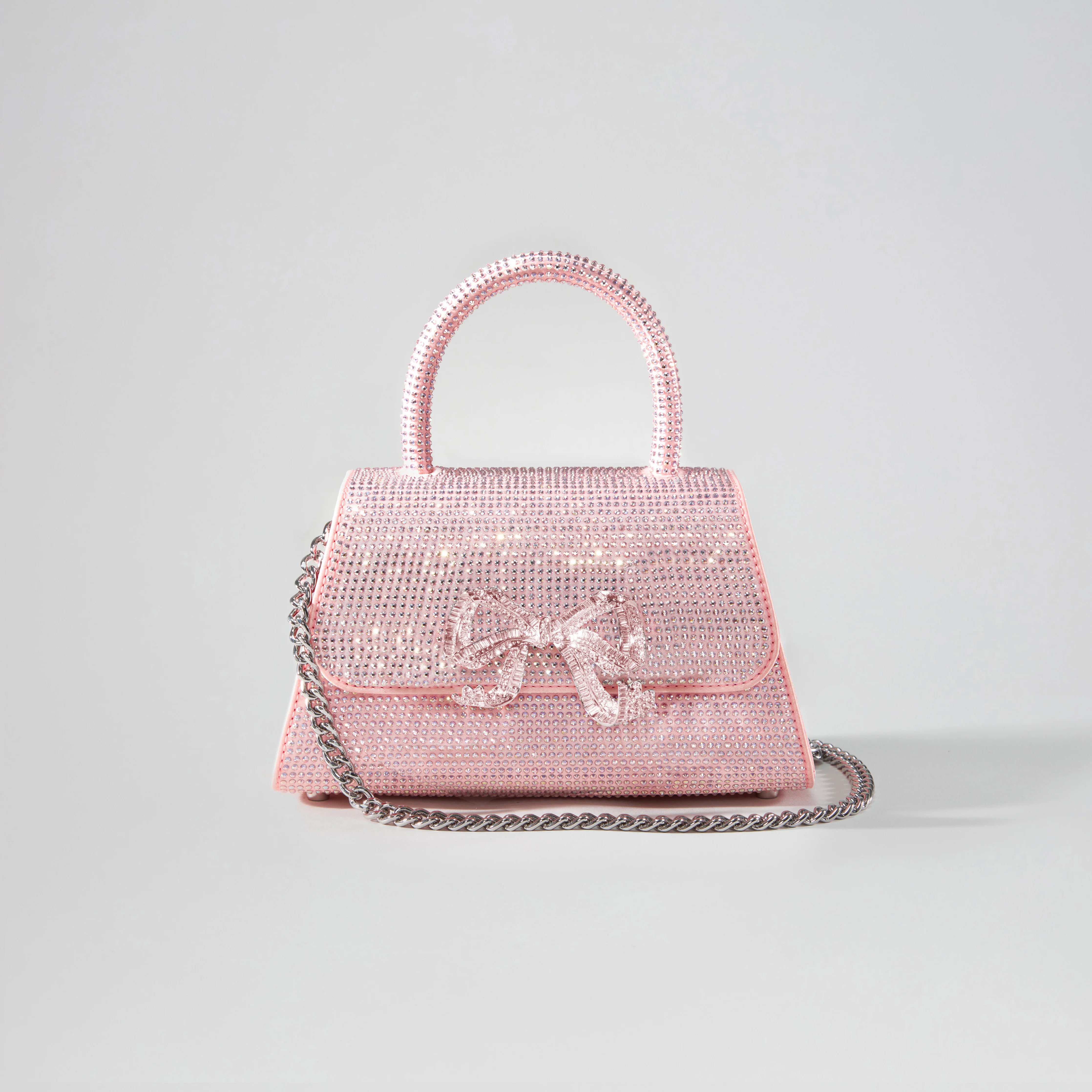 Pink Rhinestone Mini Bow Bag - Image 4