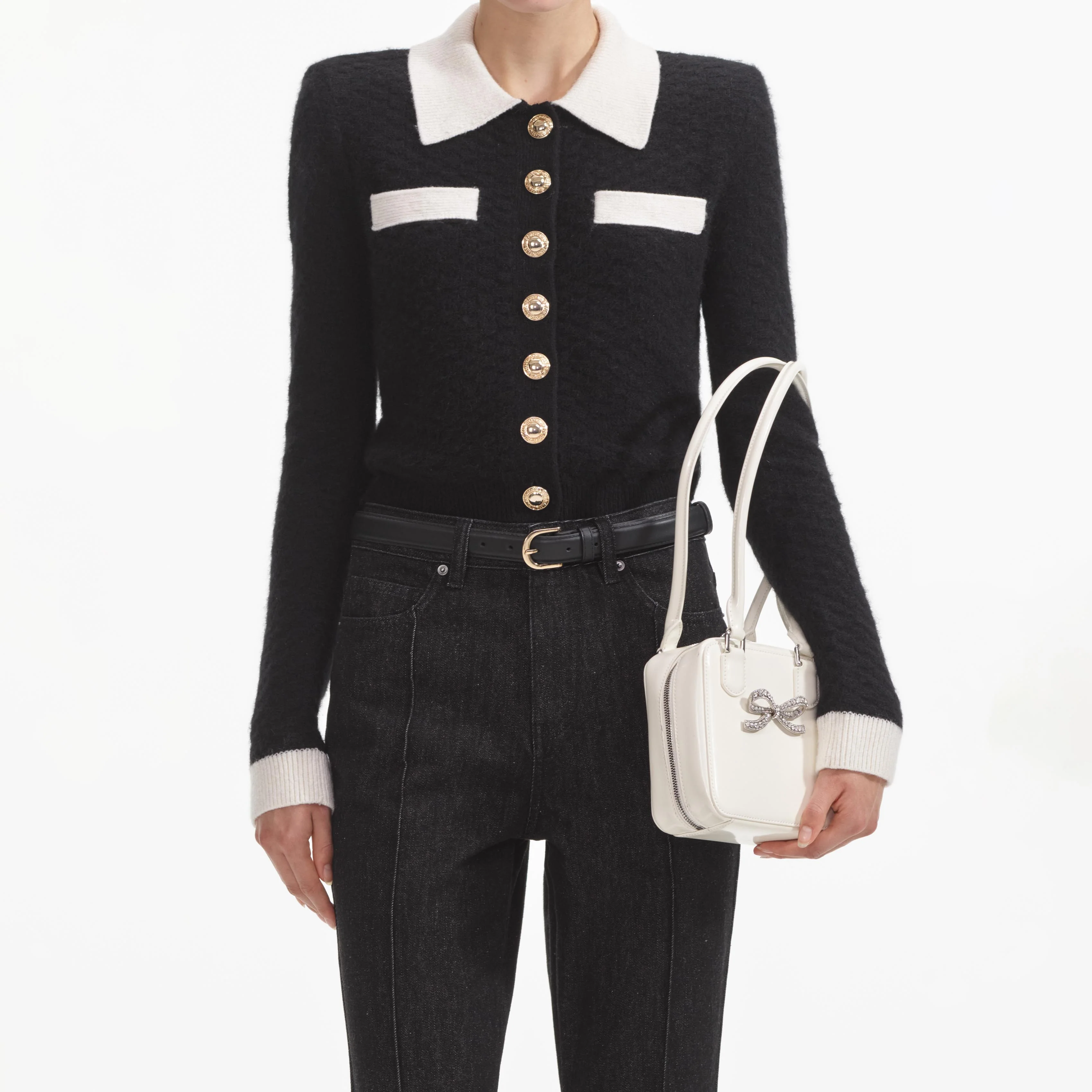 Black Denim Kickflare Jeans - Image 4