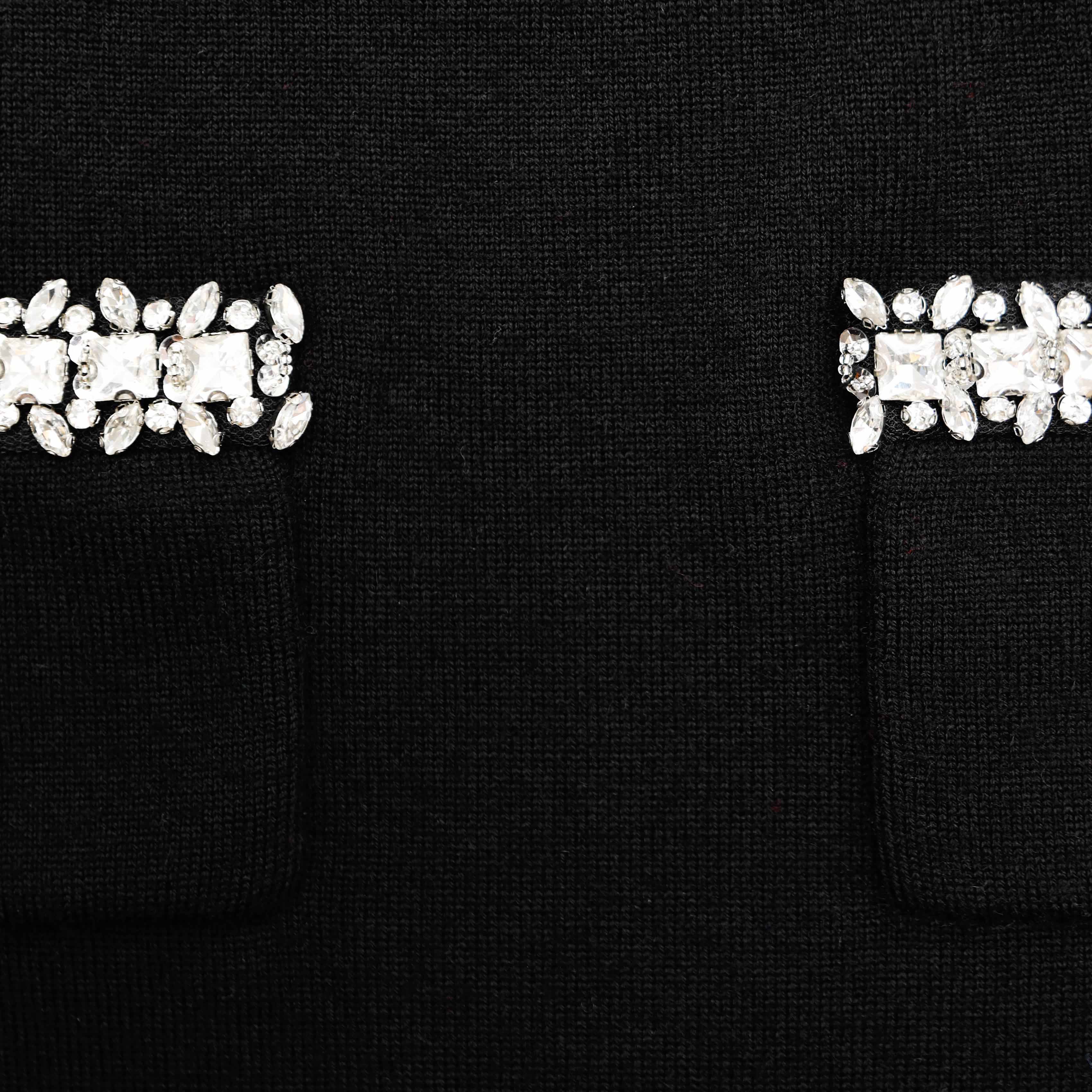 Black Knit Embellished Mini Skirt - Image 5