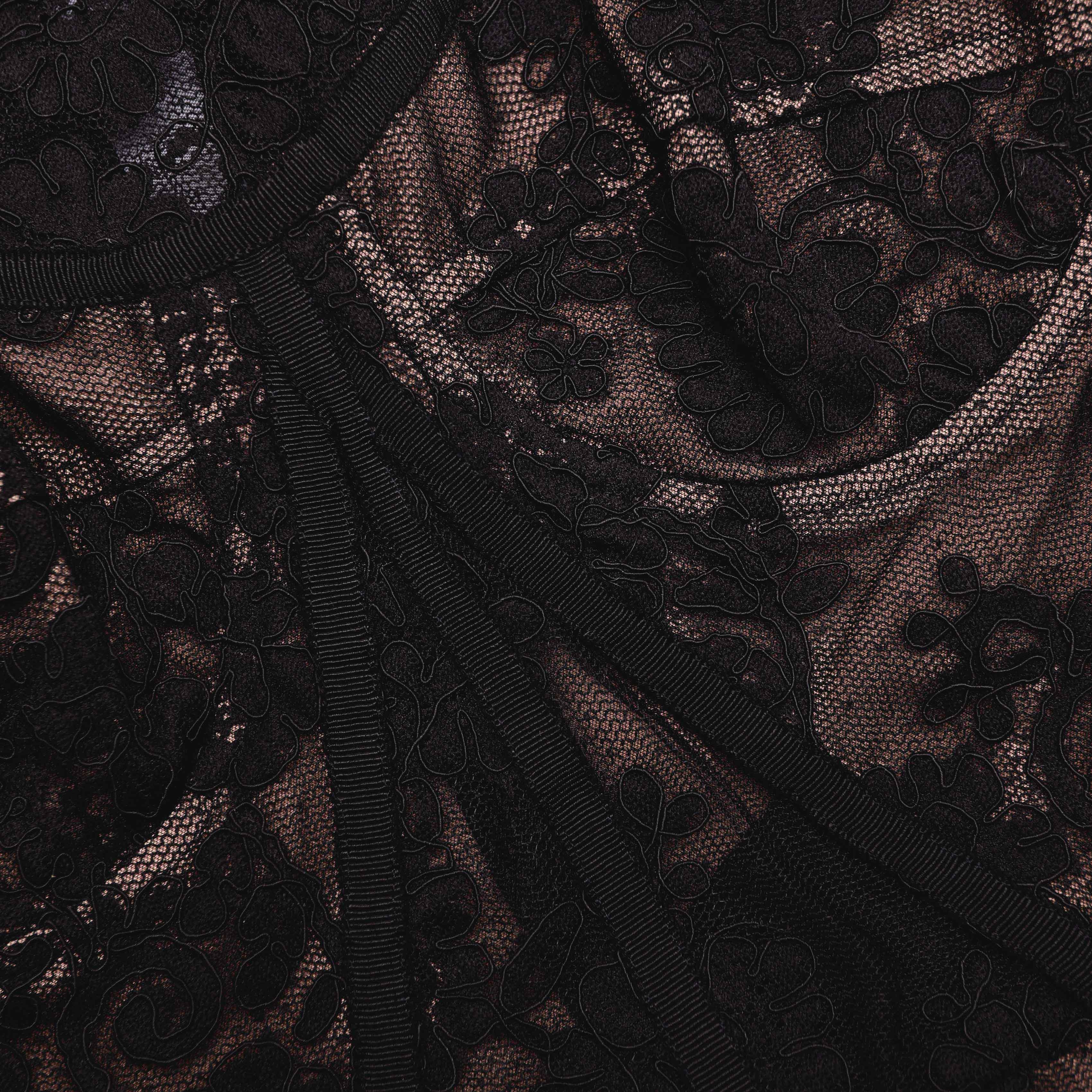 Black Lace Bustier Midi Dress - Image 5