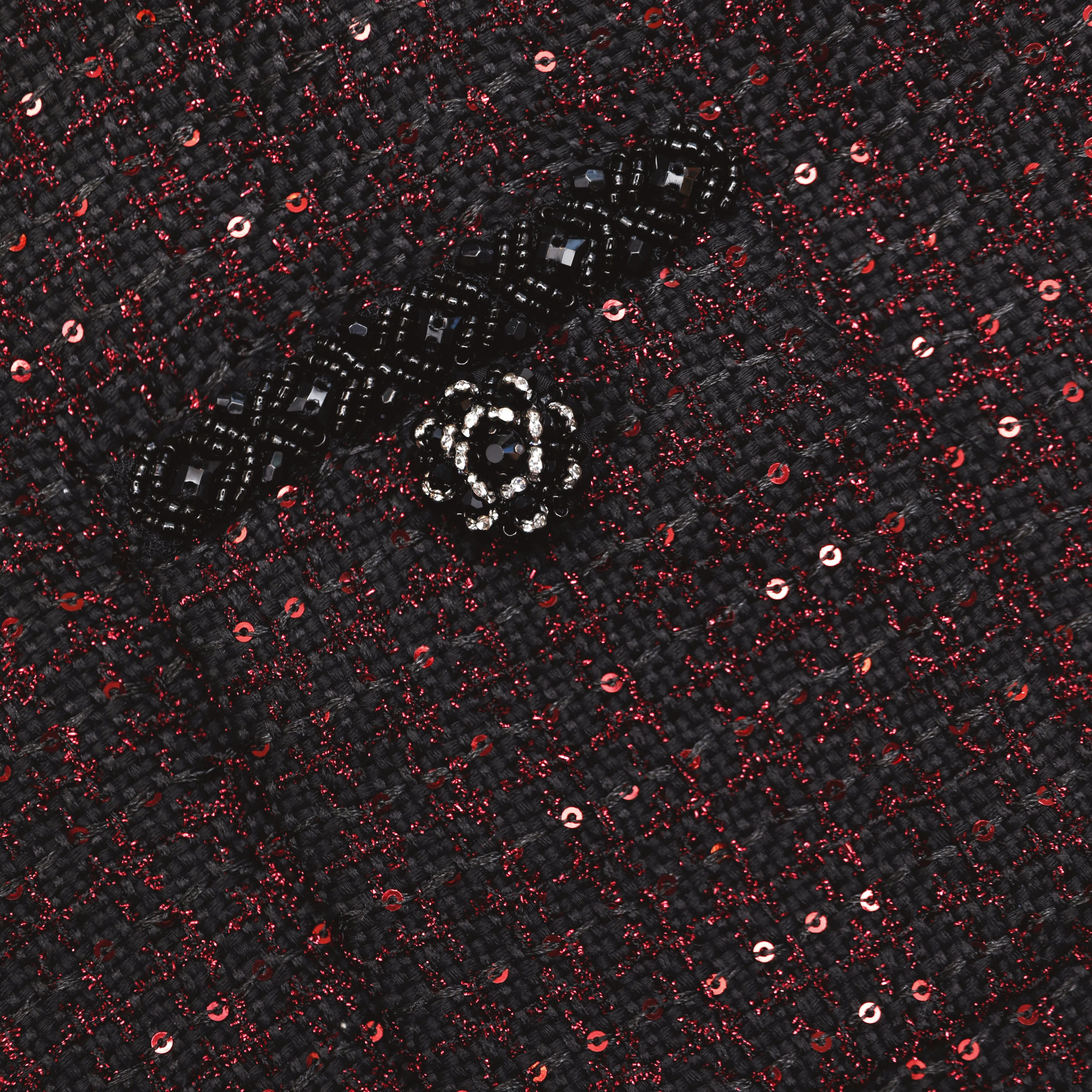 Black Metallic Boucle Midi Skirt - Image 5
