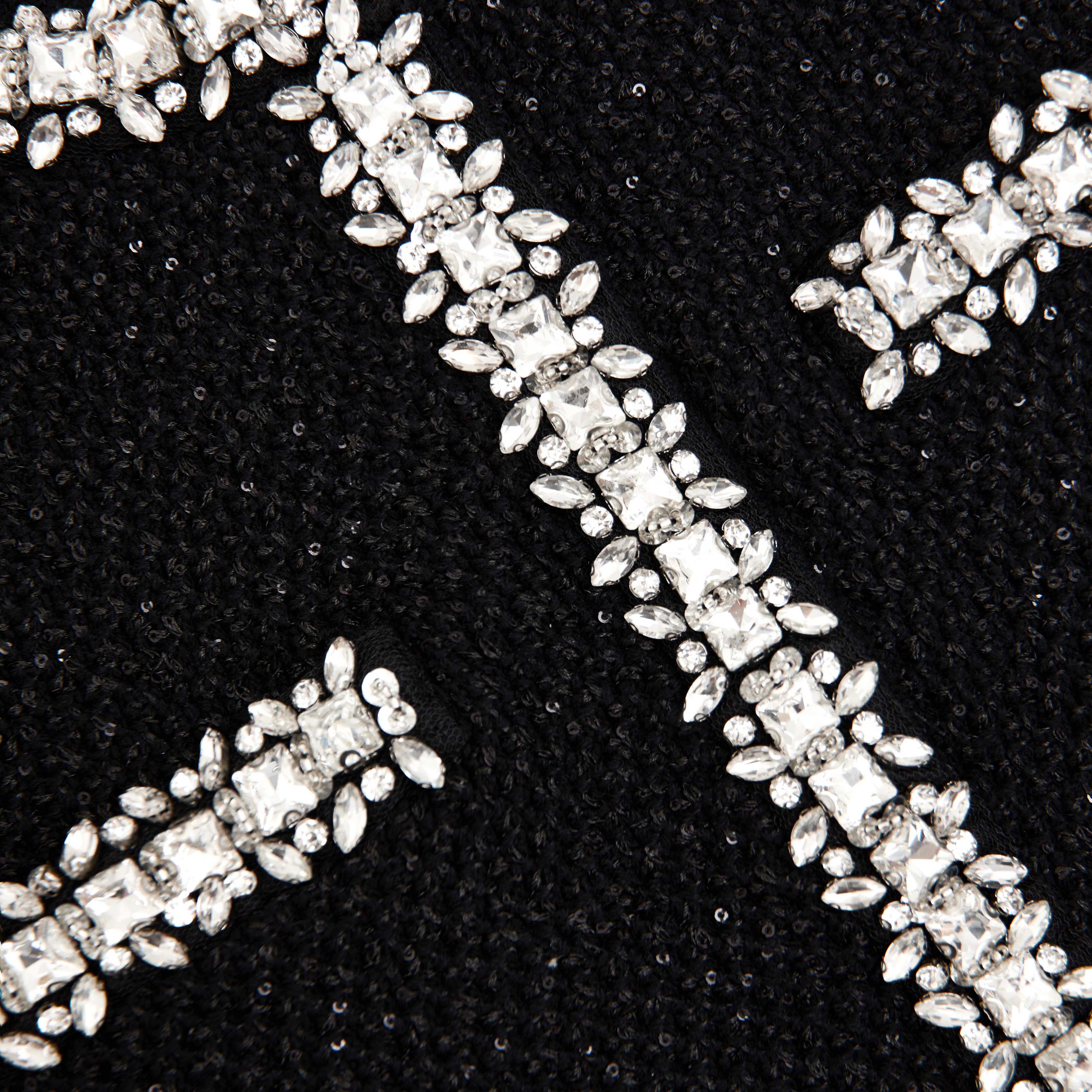 Black Sequin Knit Mini Dress - Image 5