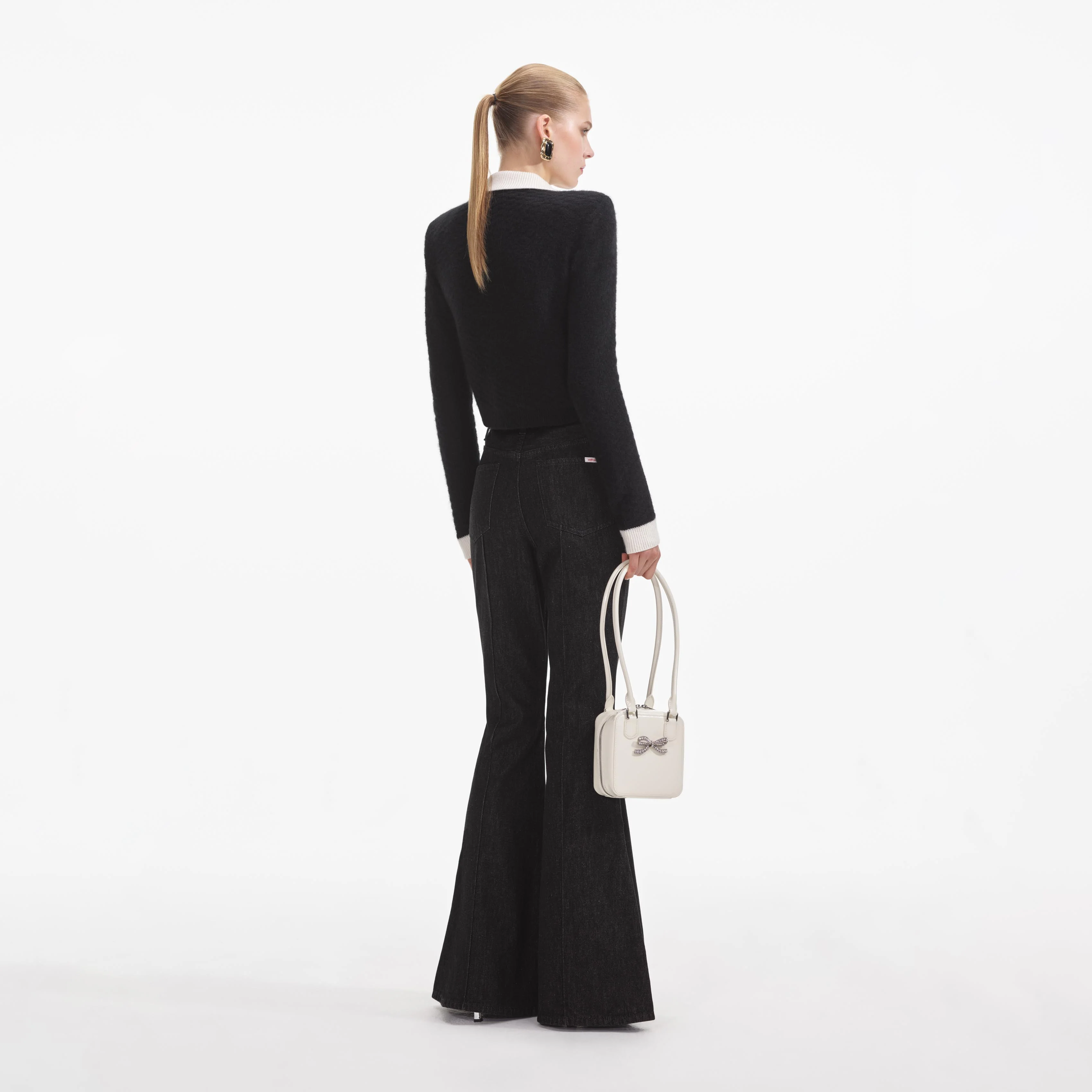 Black Textured Cardigan - Image 3