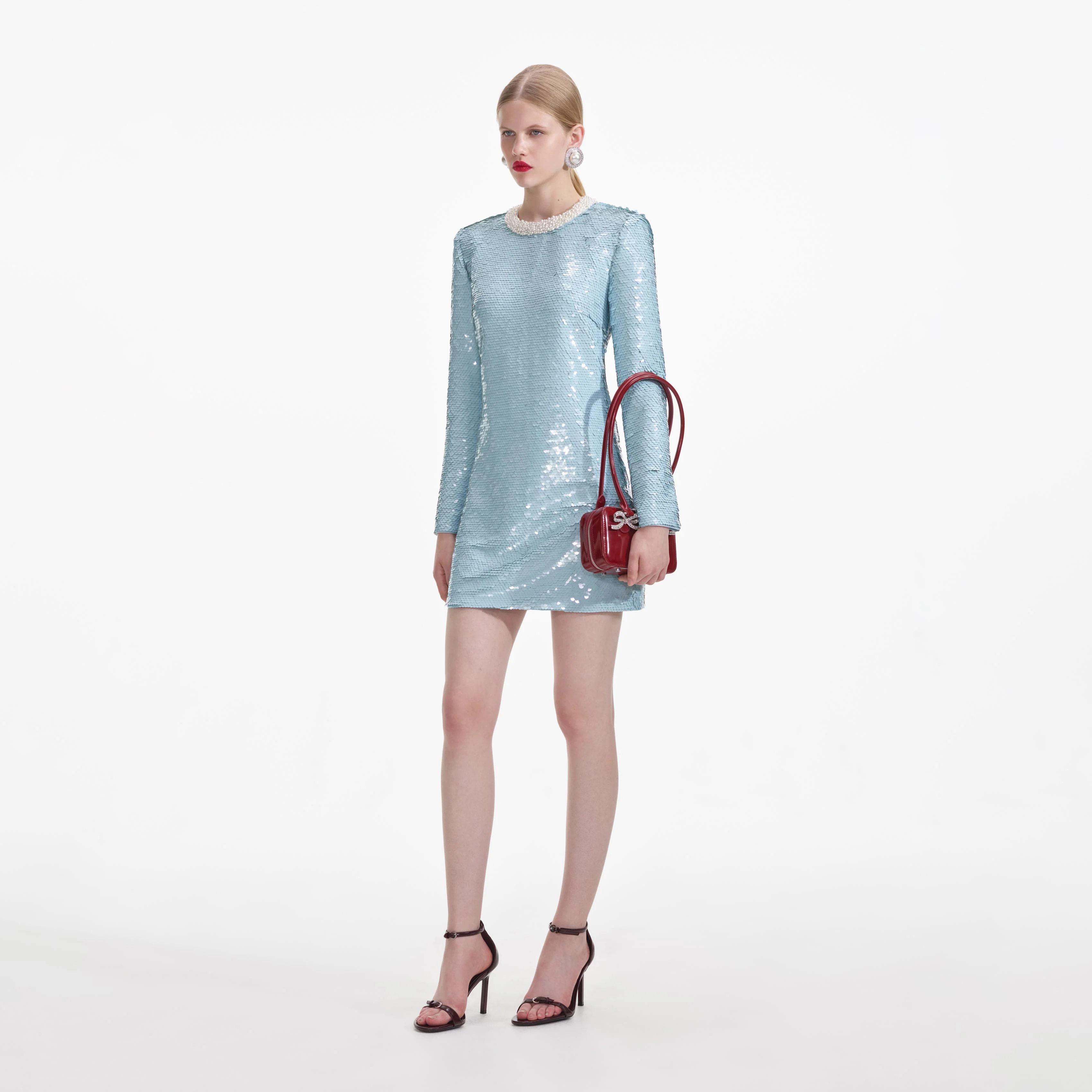 Blue Sequin Mini Dress - Image 2