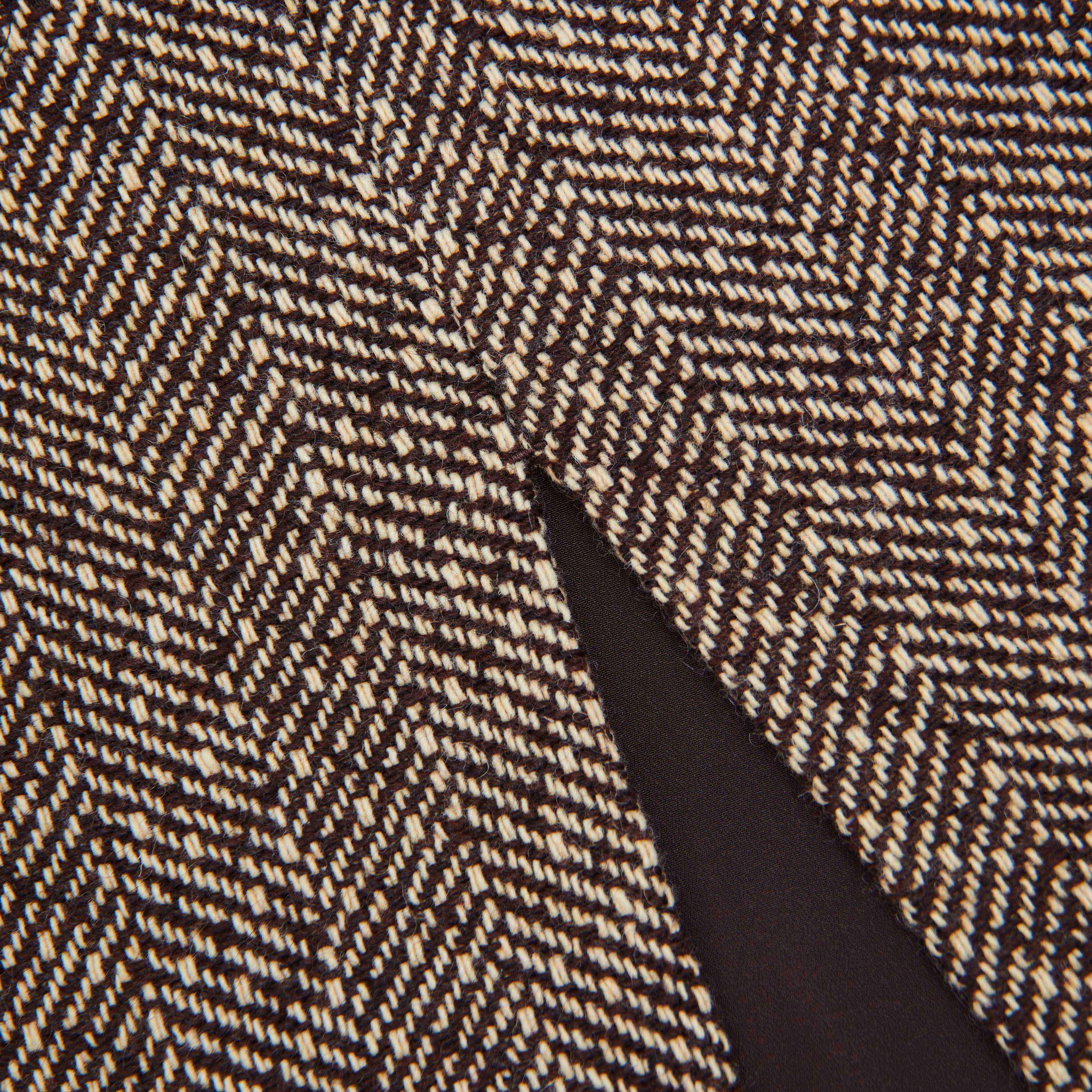 Brown Herringbone Midi Skirt - Image 5