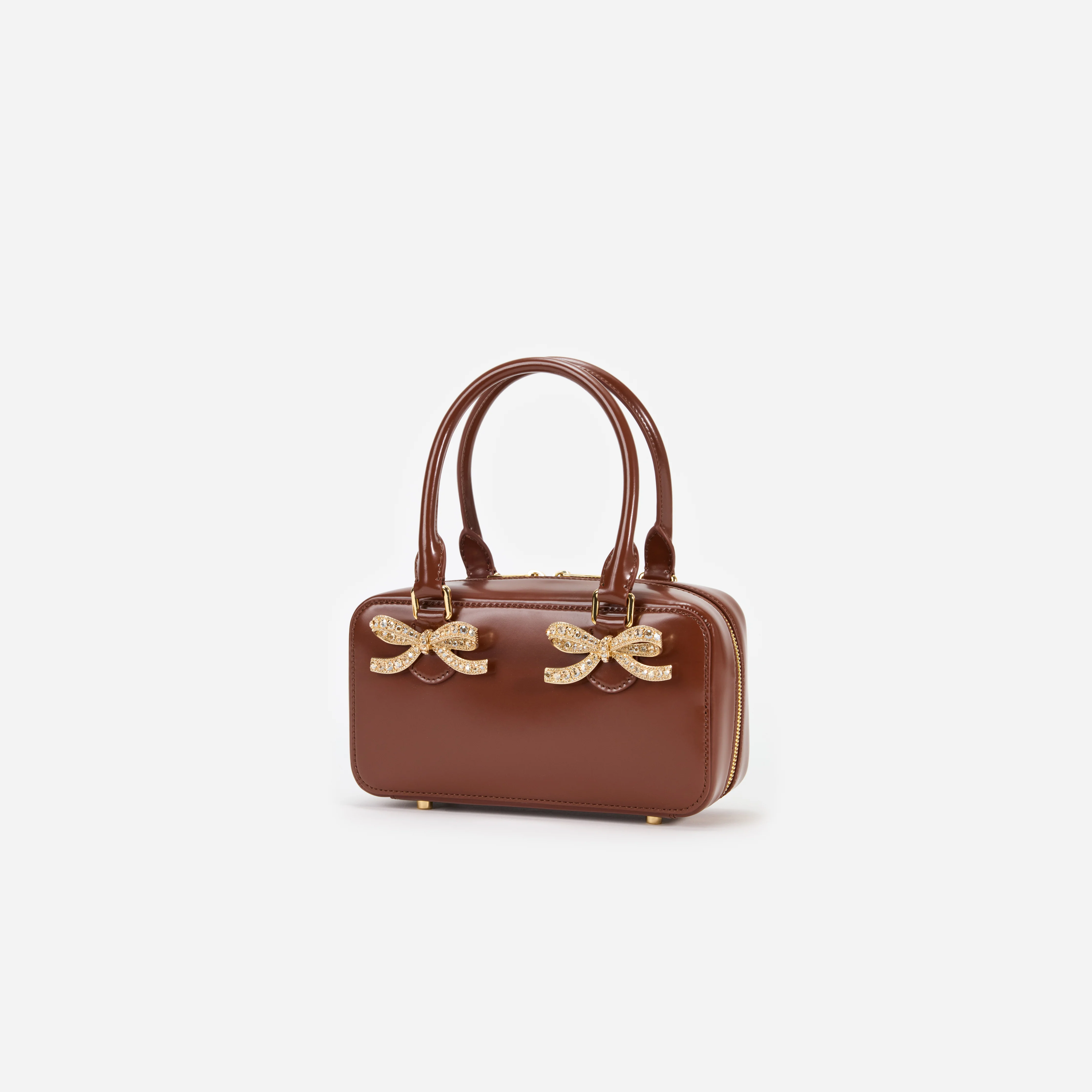Brown Leather Mini Tote Bag - Image 2
