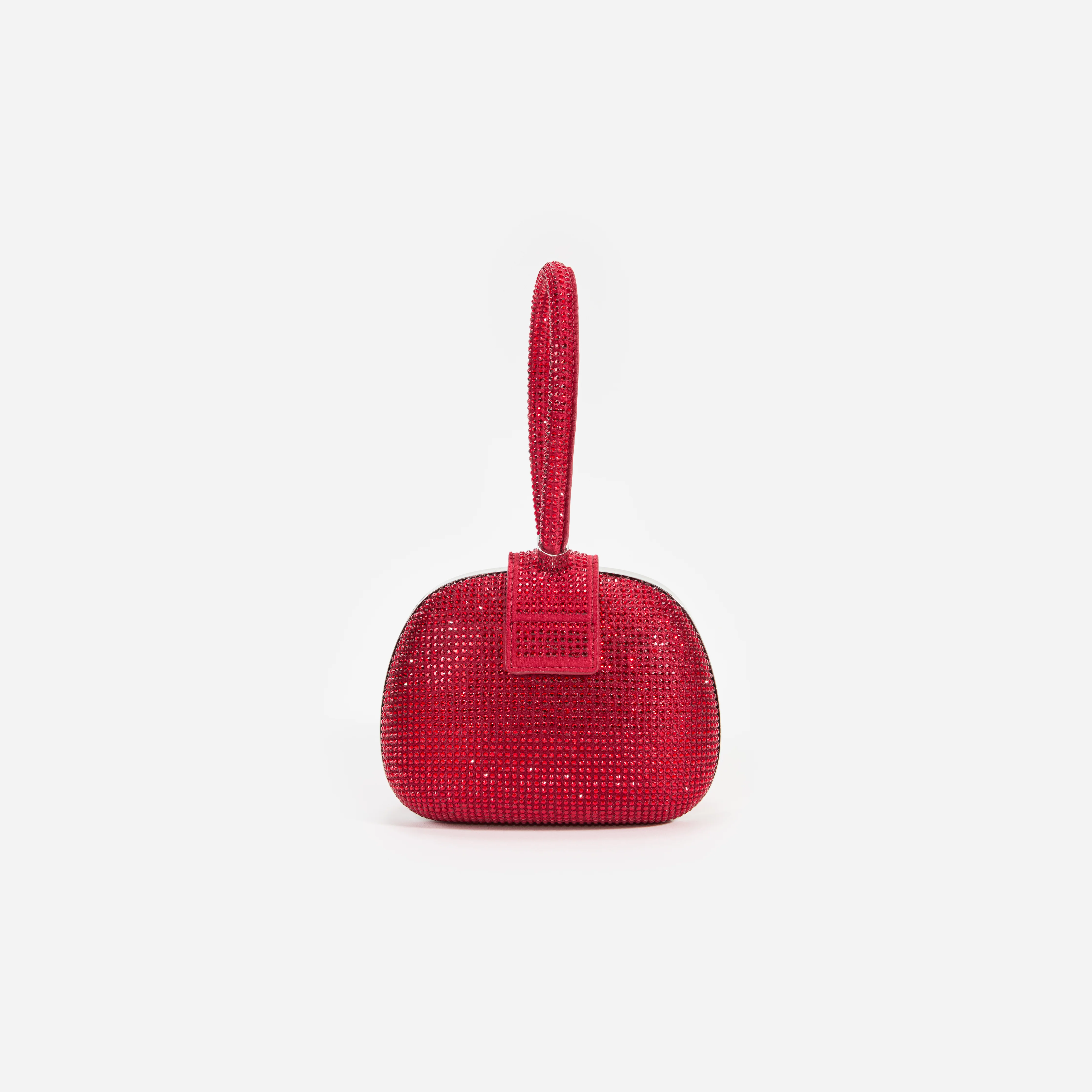 Burgundy Rhinestone Top Handle Clutch Bag - Image 3