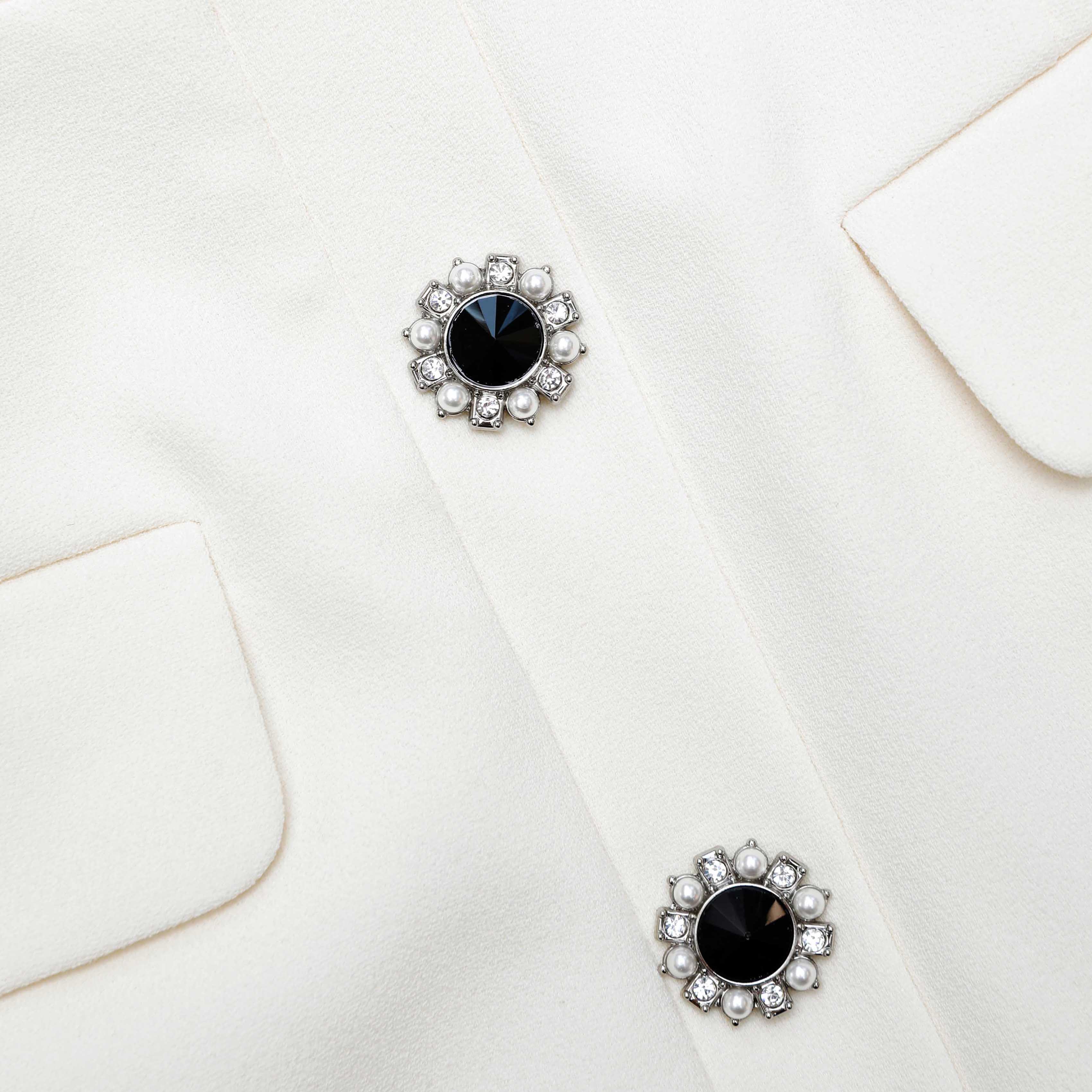 Cream Crepe Button Midi Dress - Image 5