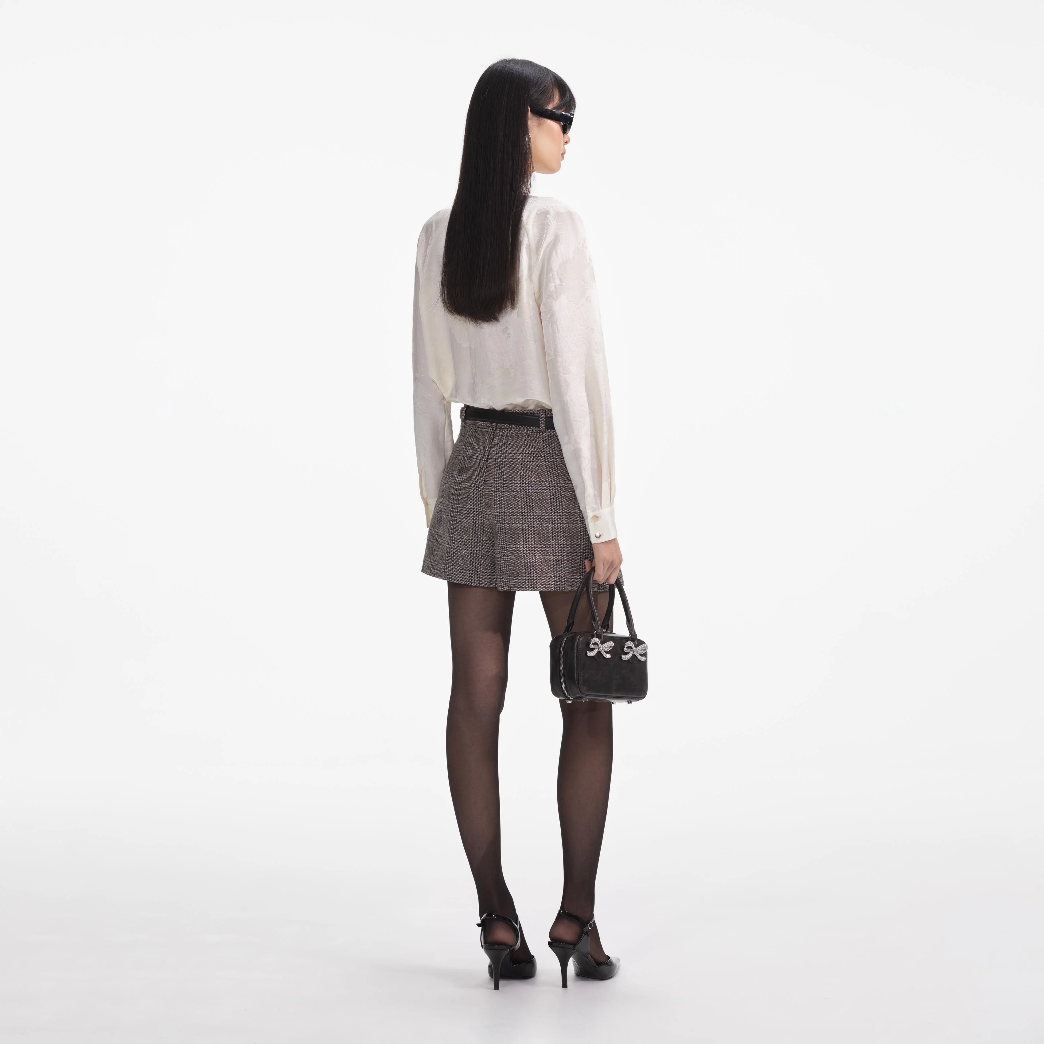 Cream Jacquard Blouse - Image 3