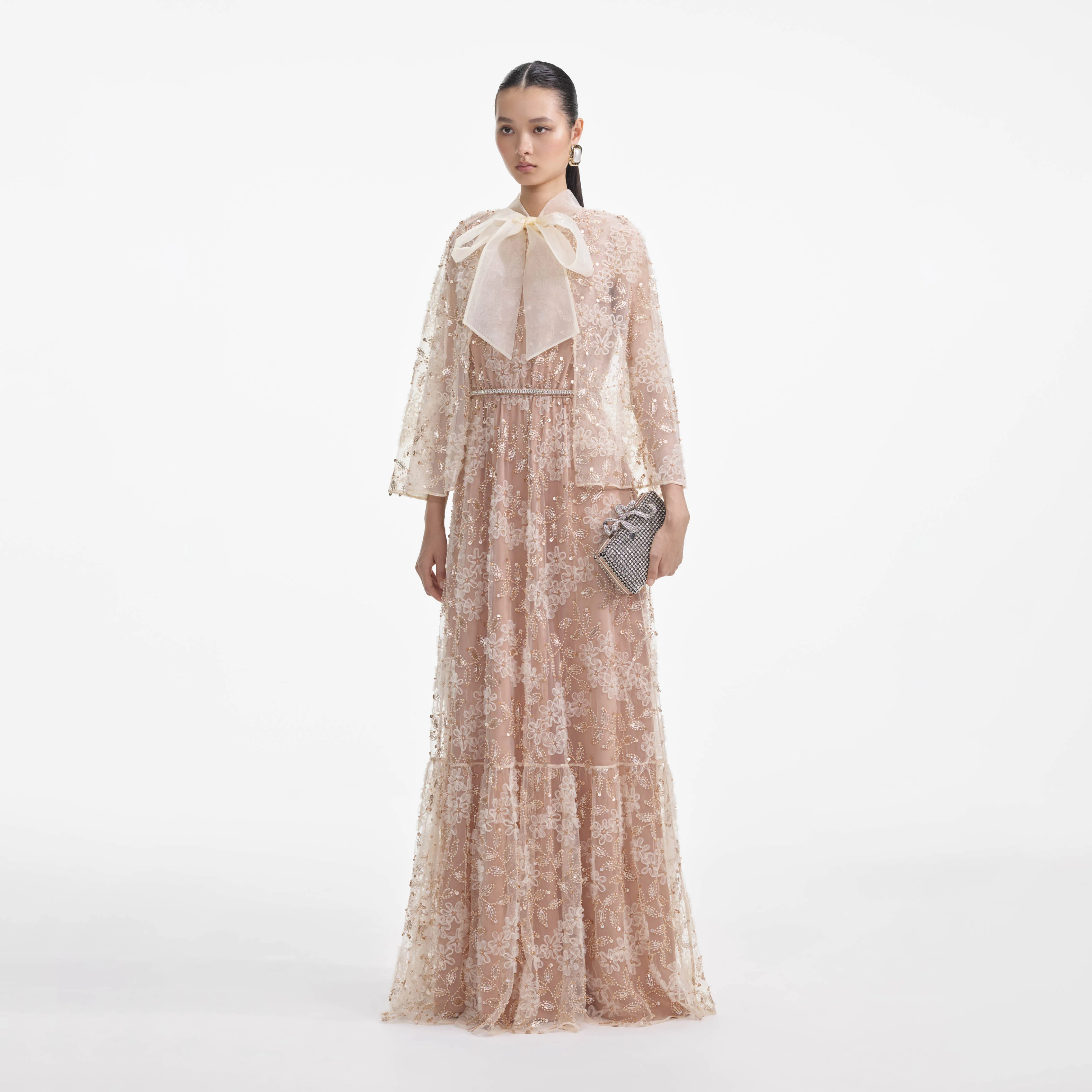 Embellished Cape Maxi Dress - Image 2