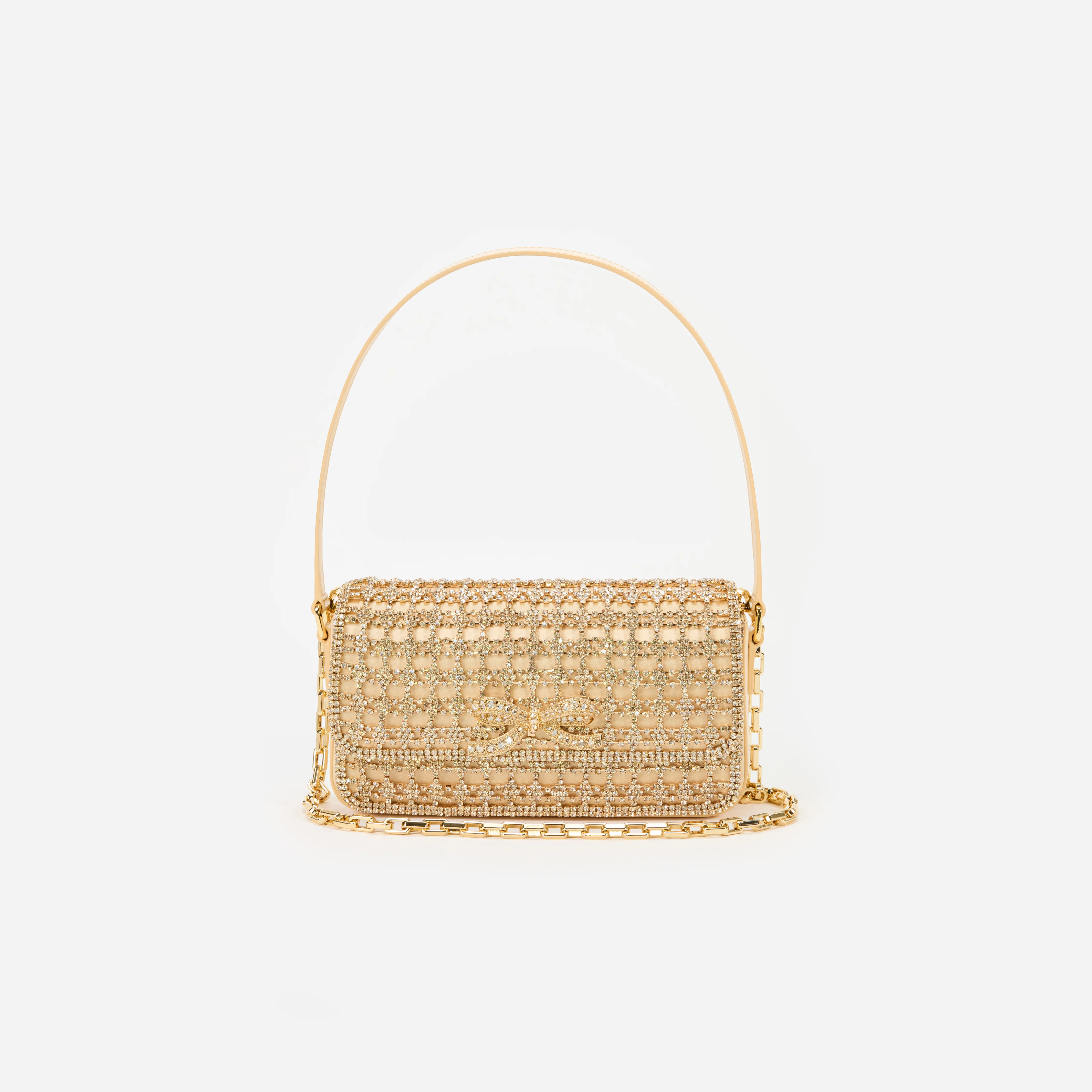 Gold Crystal Shoulder Bag - Image 4