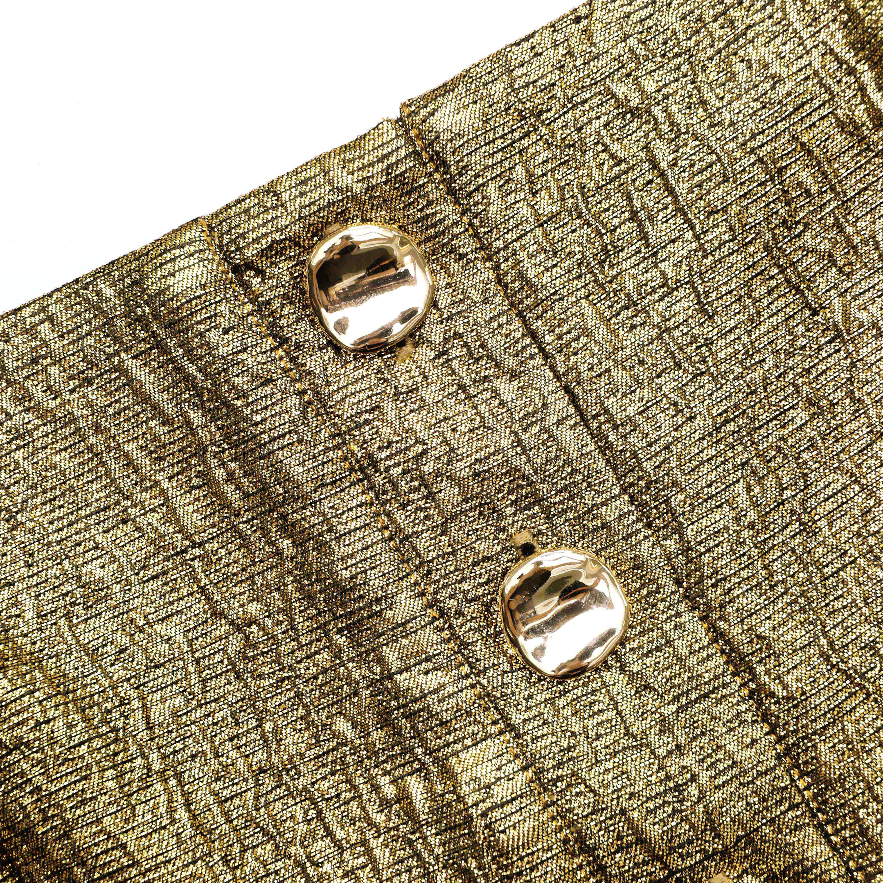Gold Metallic Jacquard Crop Top - Image 5