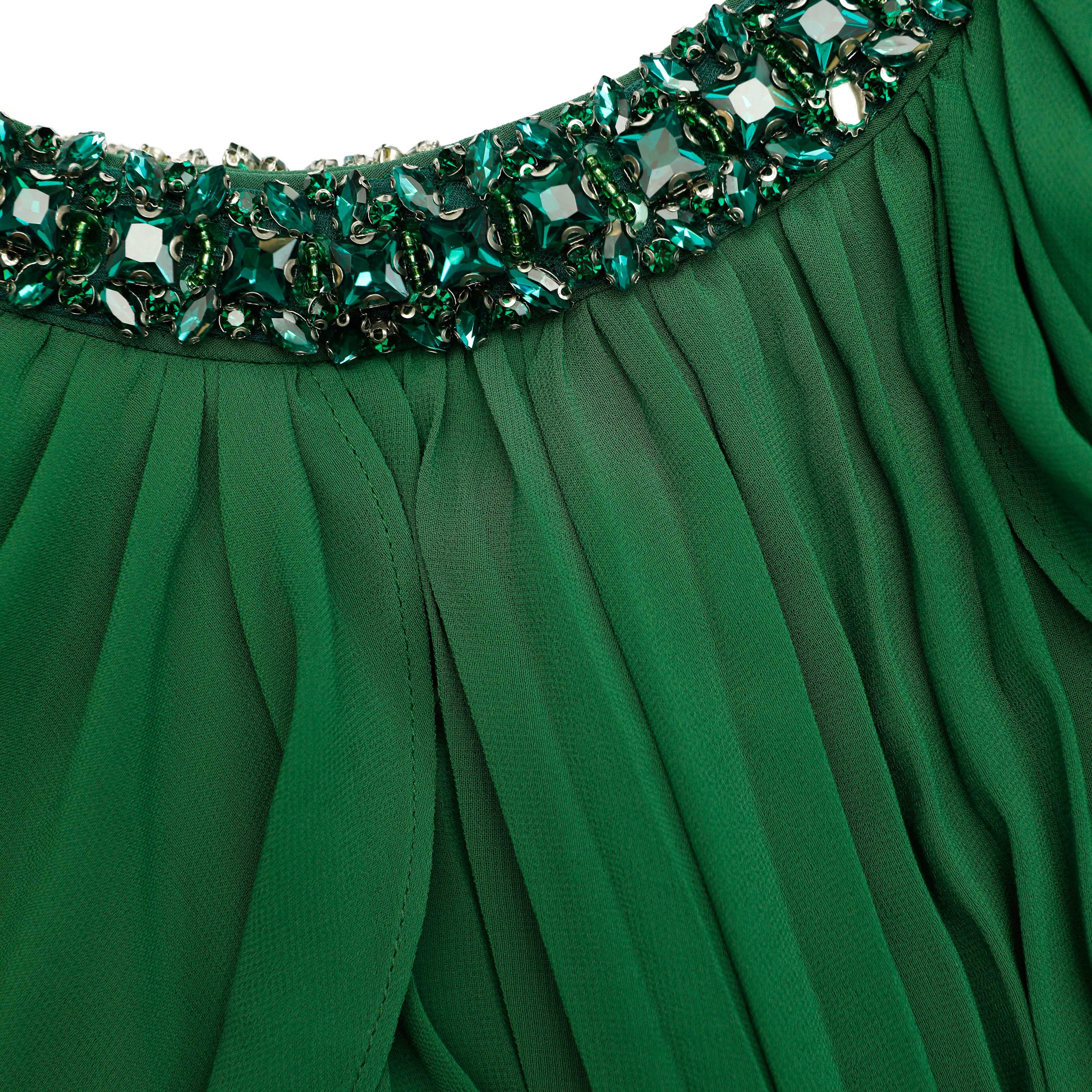 Green Chiffon Cape Maxi Dress - Image 5