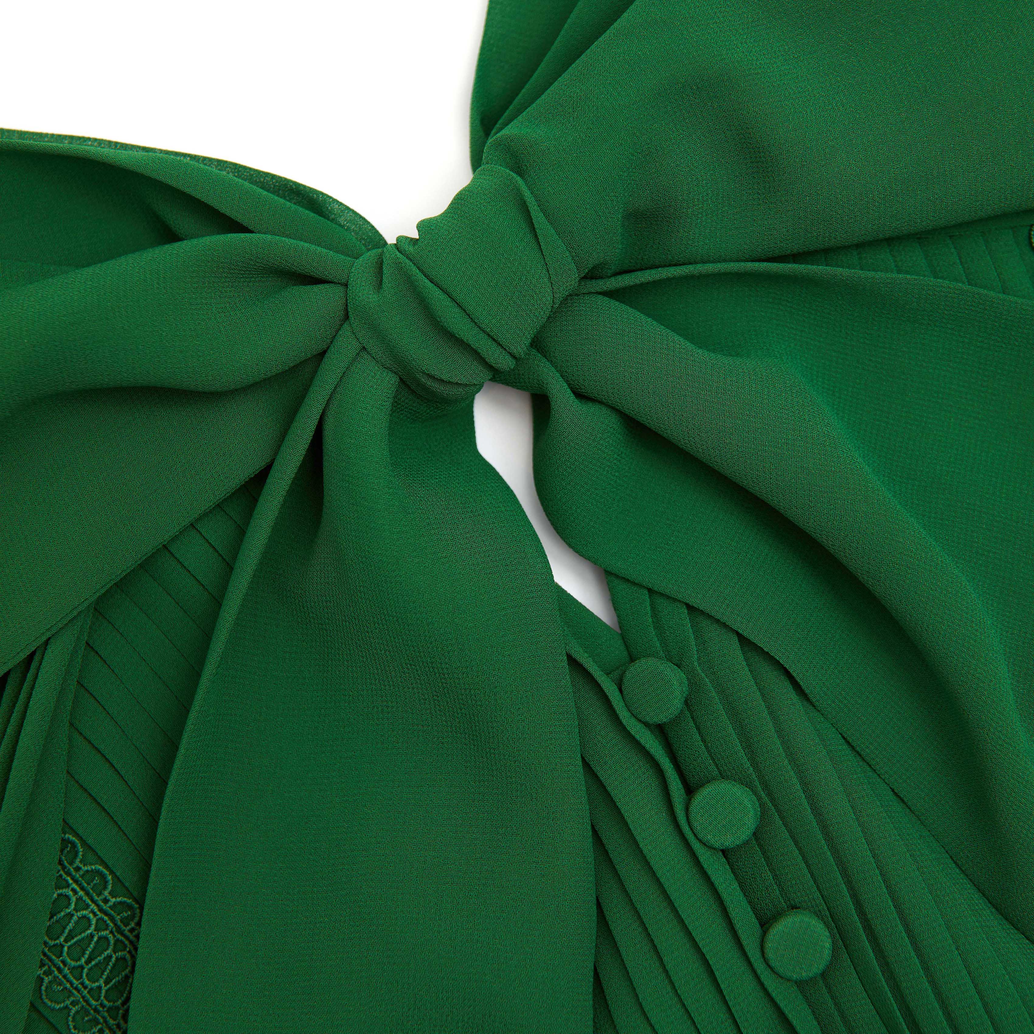 Green Chiffon Cape Midi Dress - Image 5