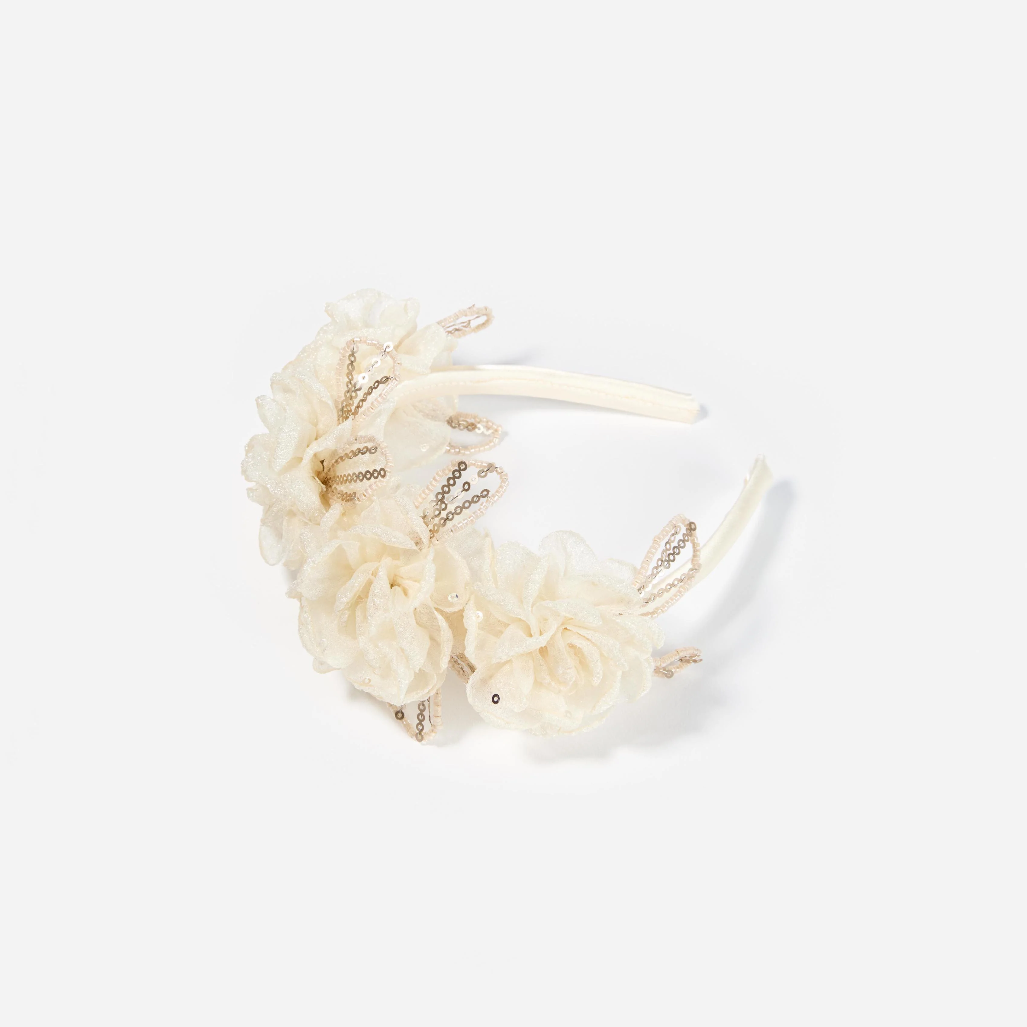 Cream Sequin Tulle Headband - Image 2