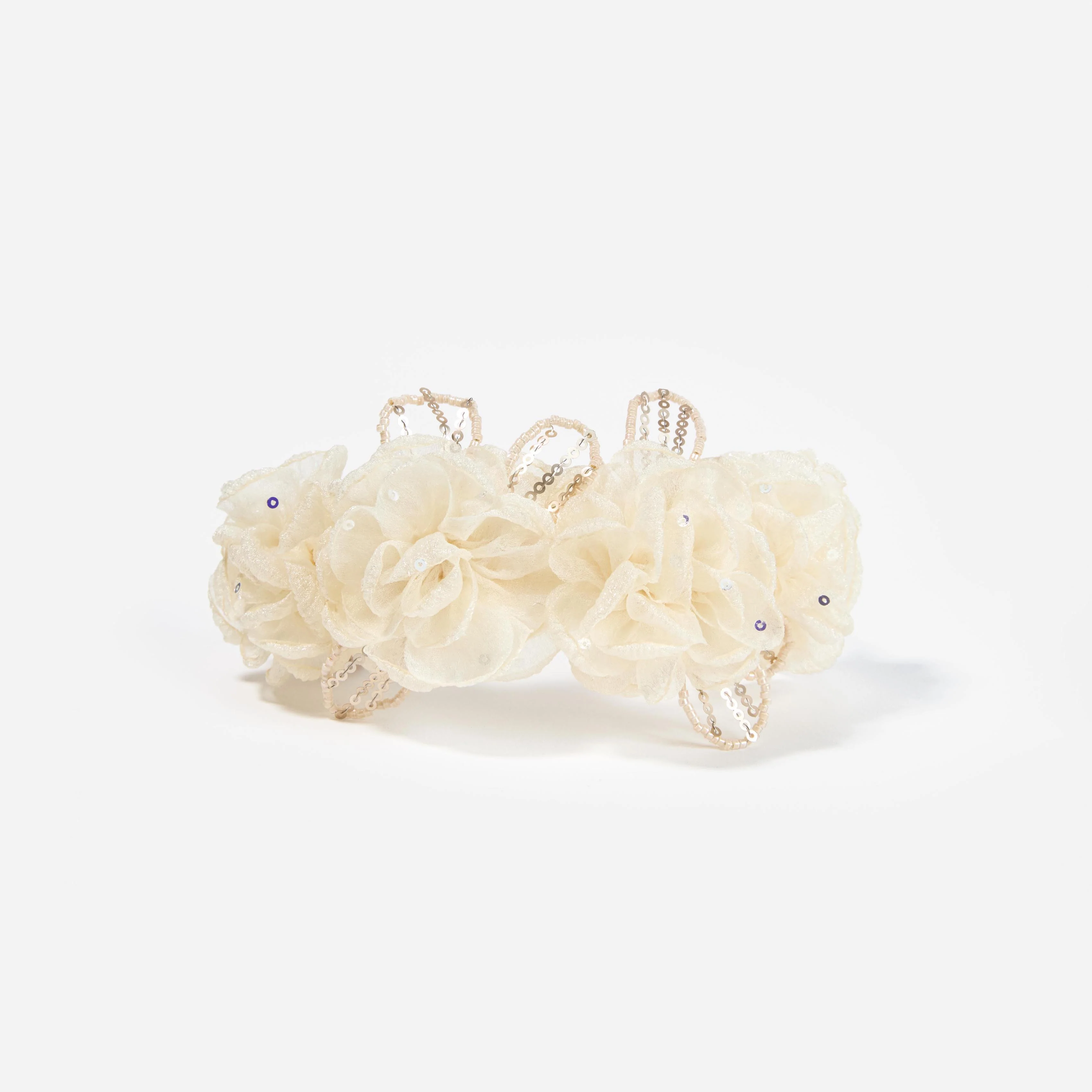 Cream Sequin Tulle Headband - Image 3