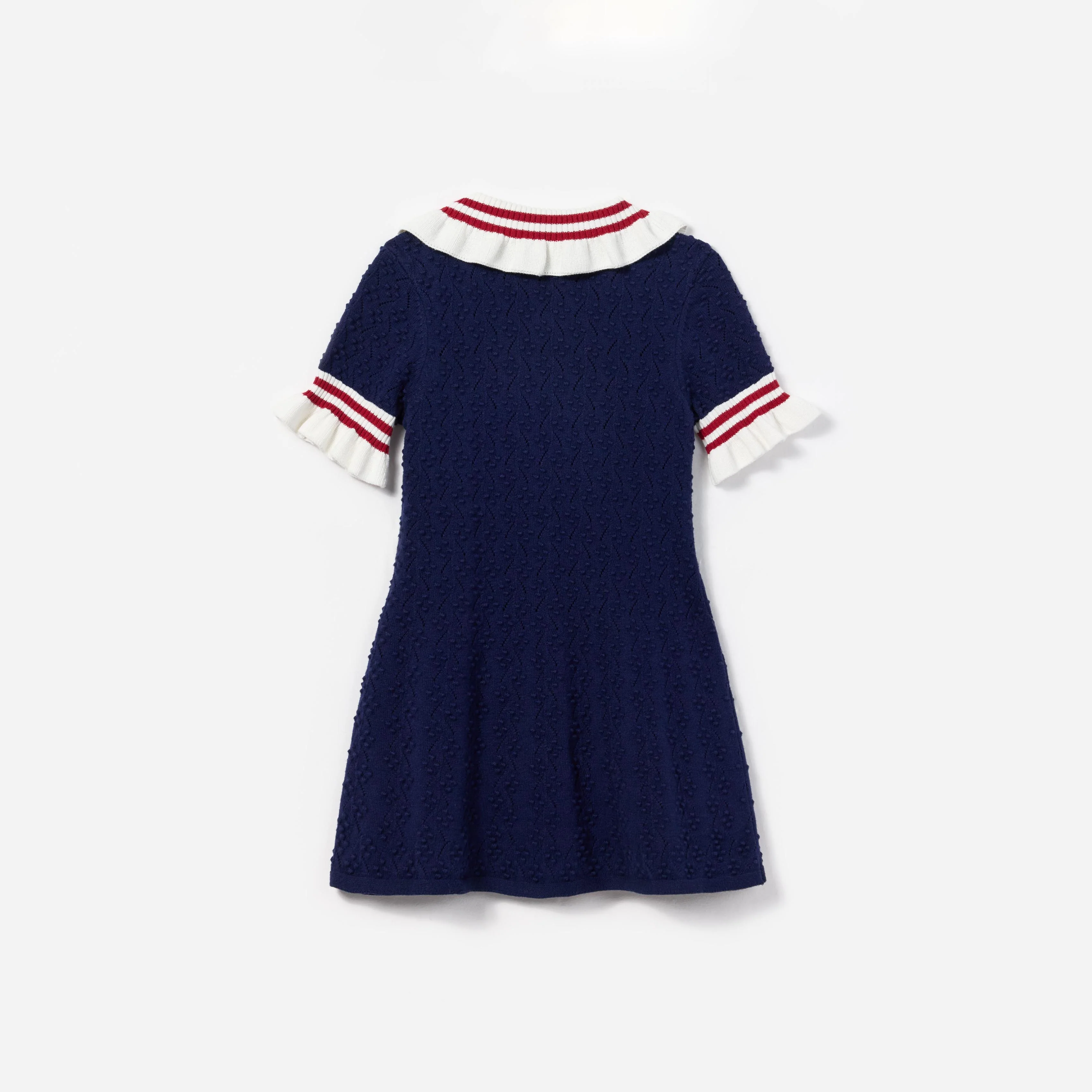 Navy Textured Knit Dress - Image 2