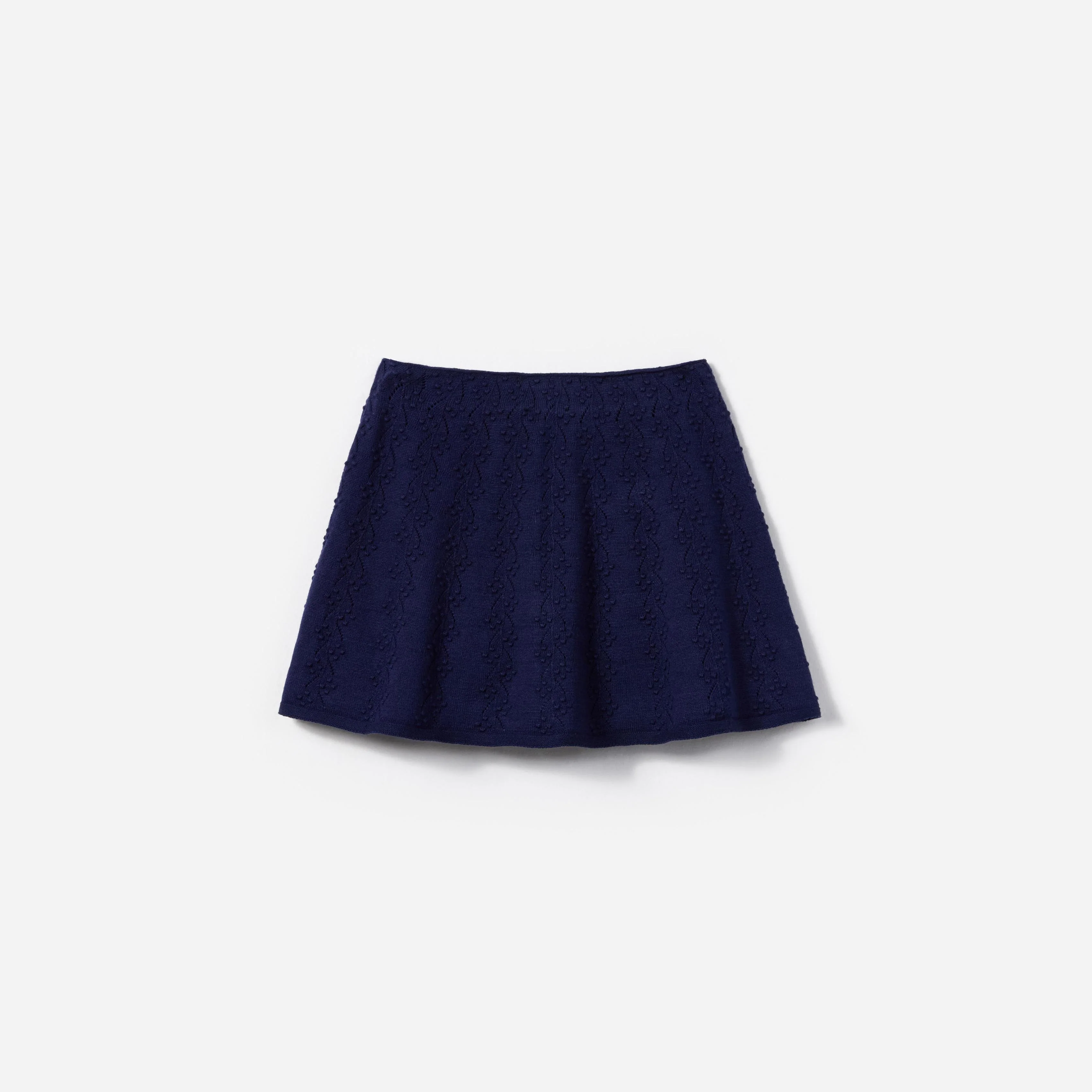 Navy Textured Knit Skirt - Image 2