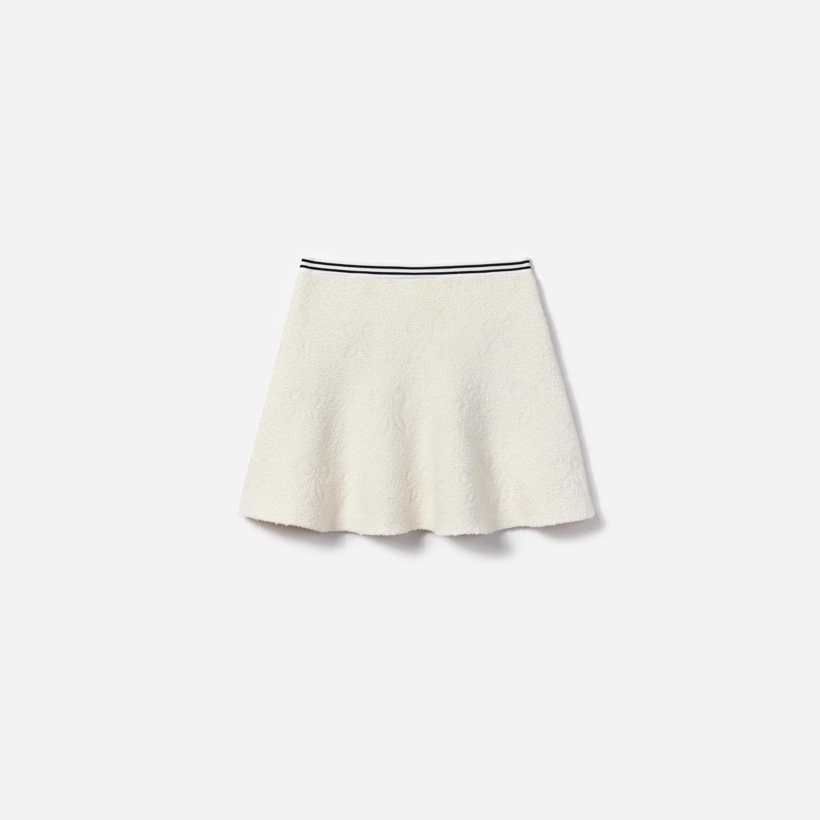 White Jacquard Knit Skirt - Image 2